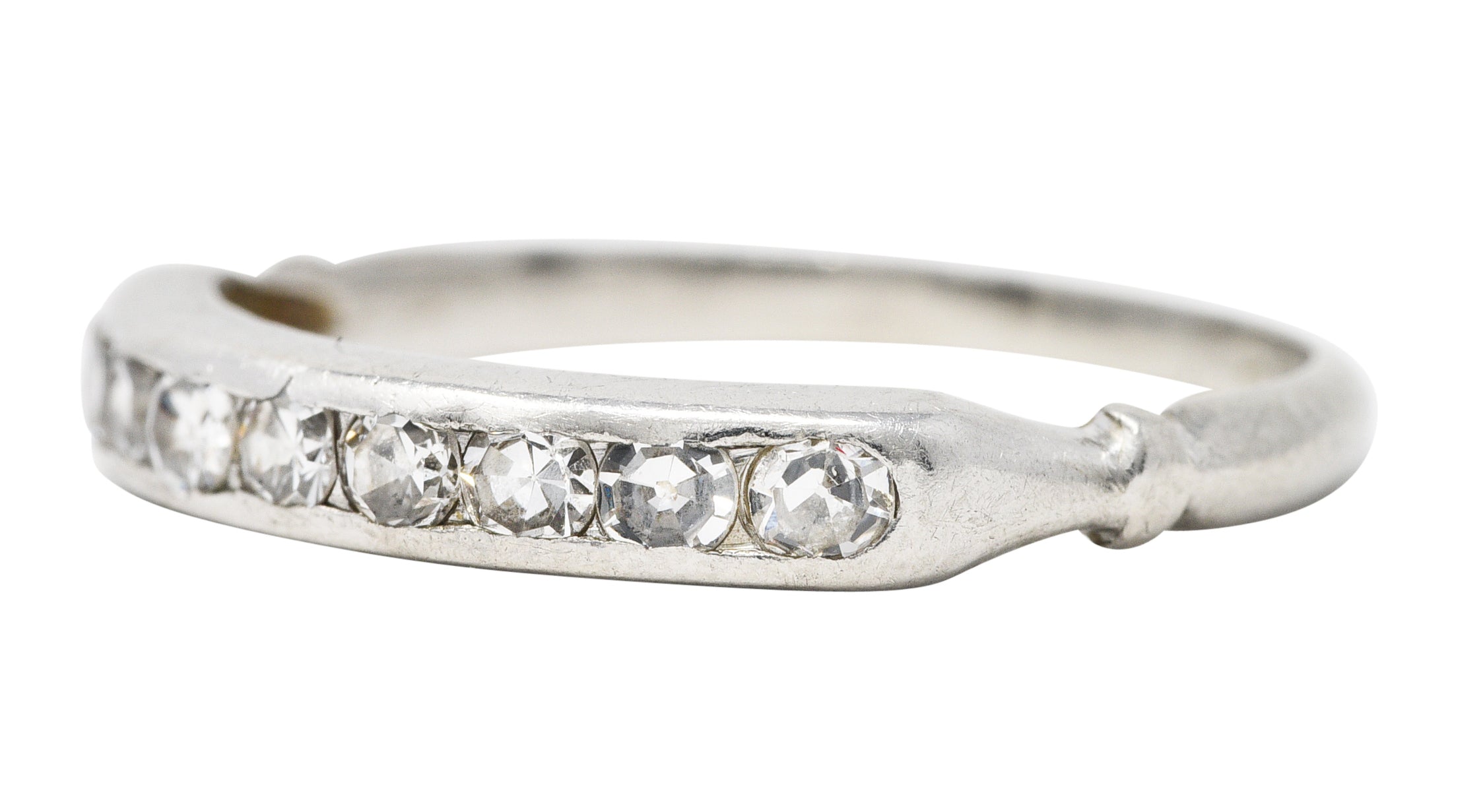 Art Deco 0.25 CTW Diamond Platinum Channel Band RingRing - Wilson's Estate Jewelry