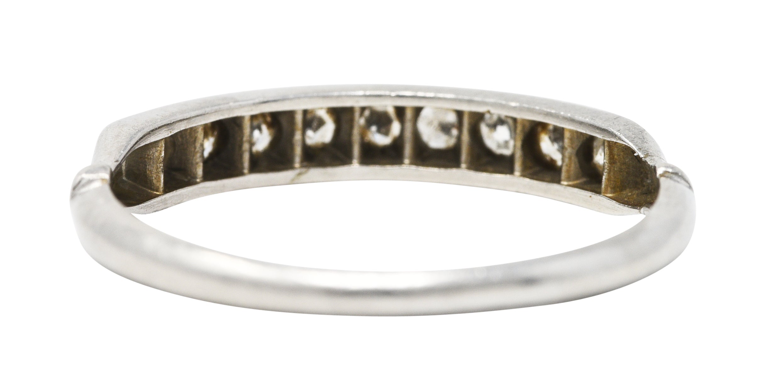 Art Deco 0.25 CTW Diamond Platinum Channel Band RingRing - Wilson's Estate Jewelry