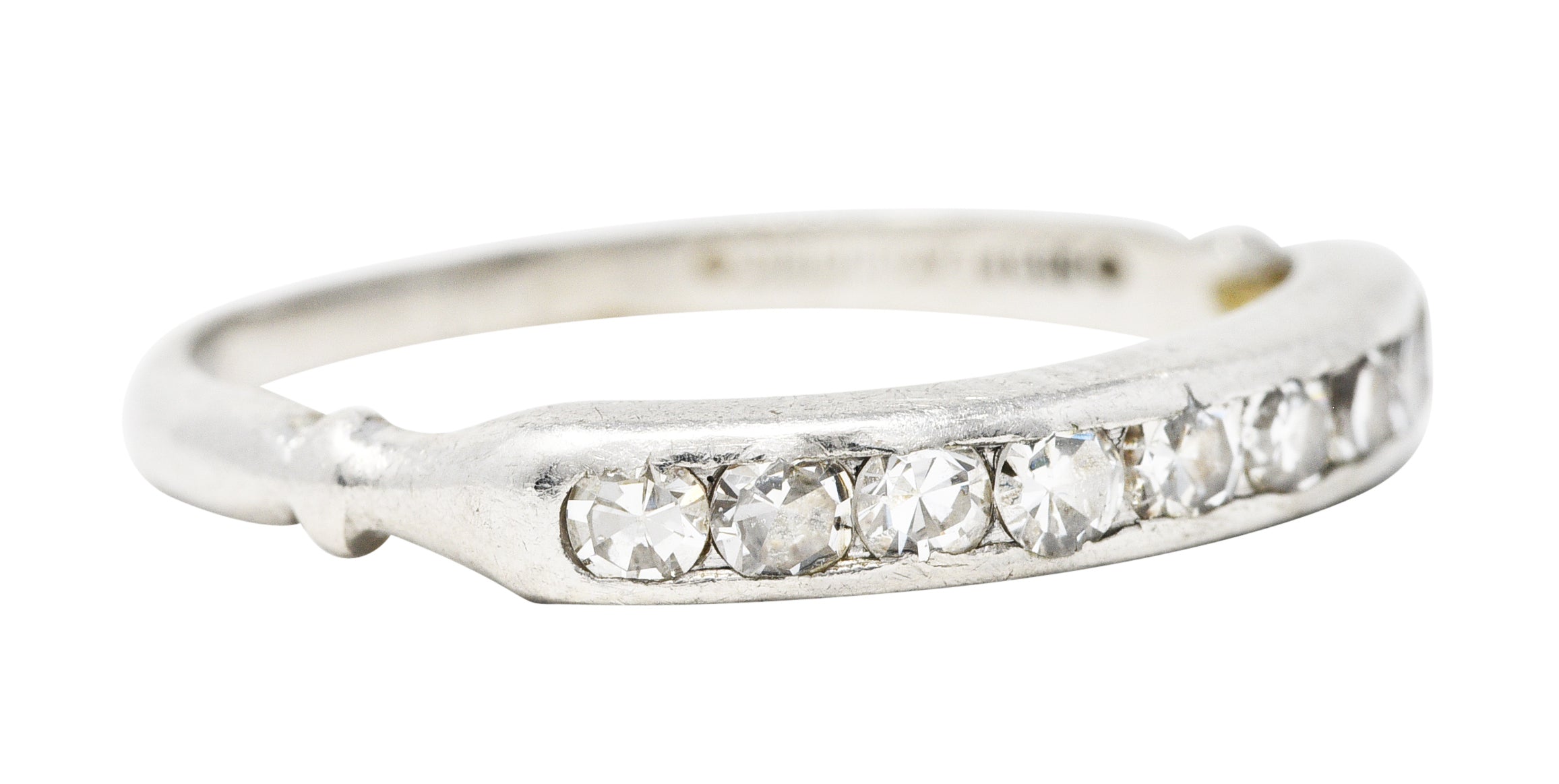 Art Deco 0.25 CTW Diamond Platinum Channel Band RingRing - Wilson's Estate Jewelry