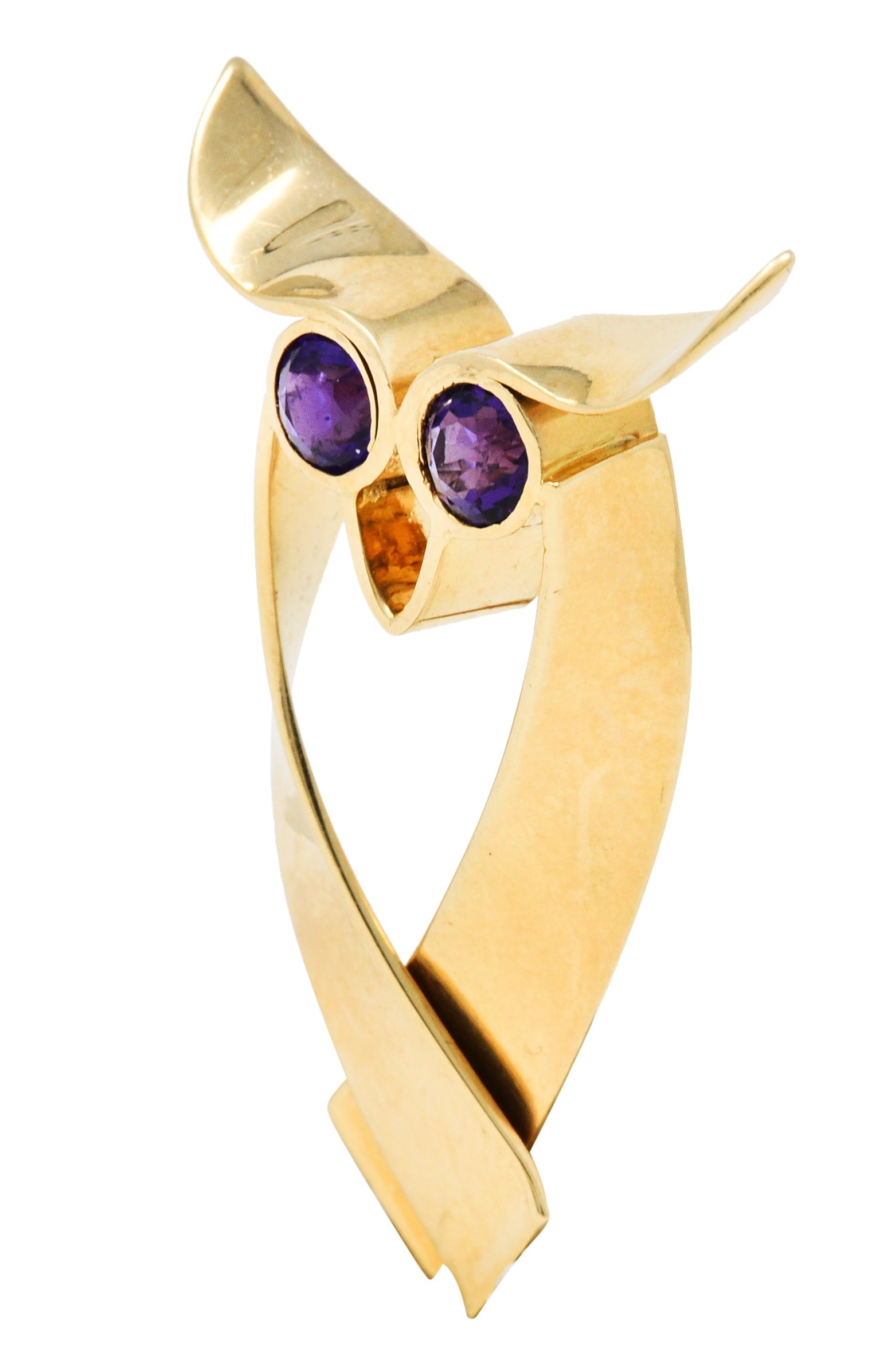 Tiffany & Co. Amethyst 14 Karat Gold Owl BroochBrooch - Wilson's Estate Jewelry