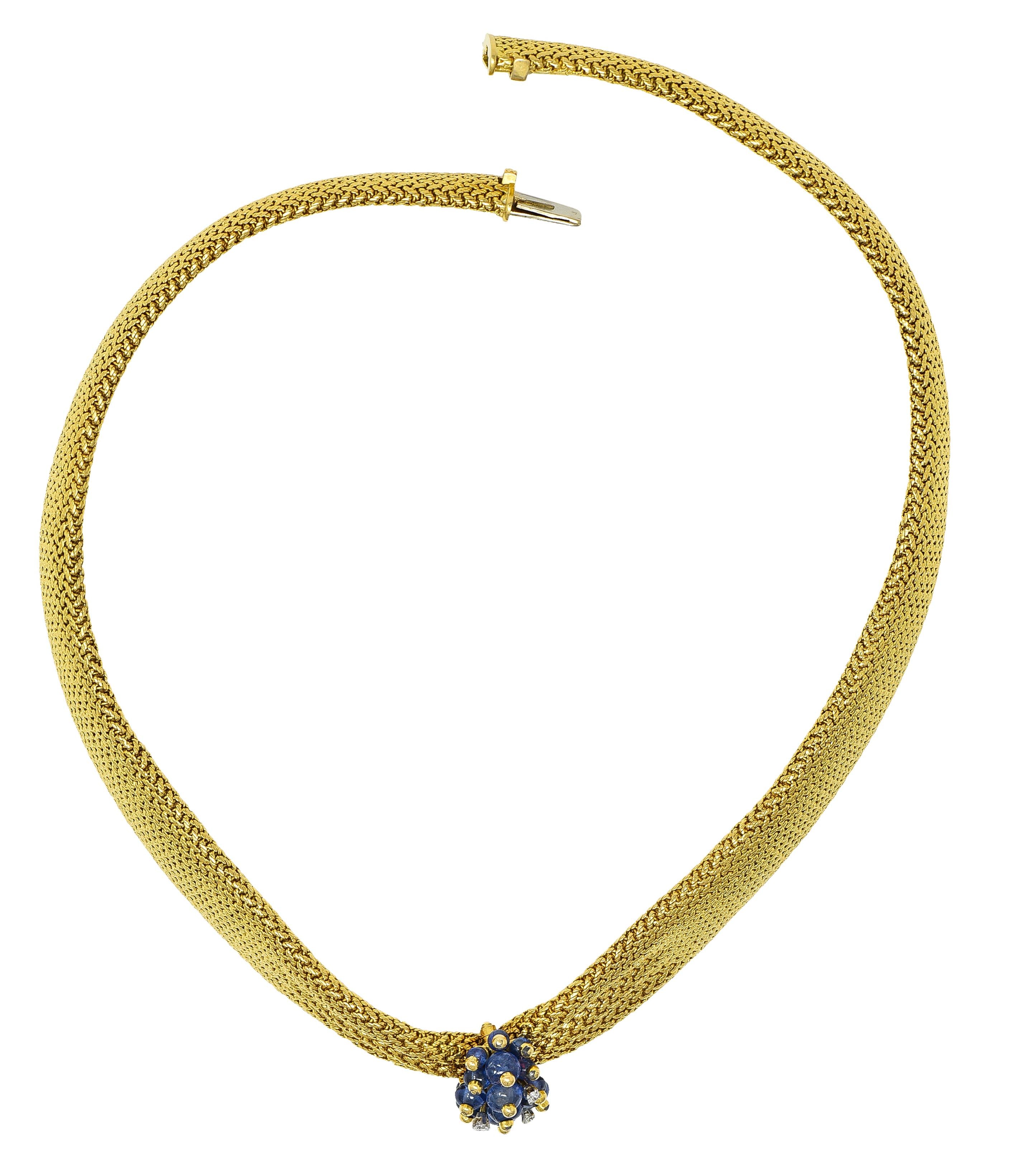 Van Cleef & Arpels Georges Lenfant 1940s Sapphire Diamond 18 Karat Gold Necklace