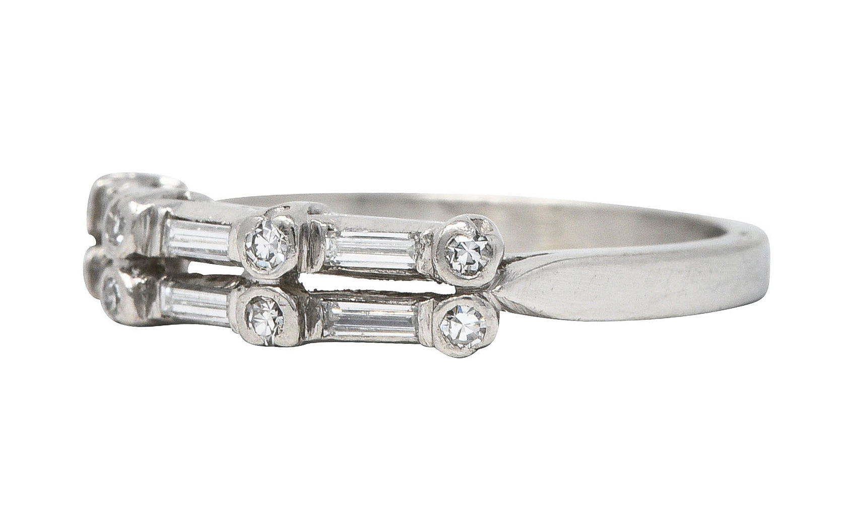 1950's Mid-Century Diamond Platinum Anniversary Band RingRing - Wilson's Estate Jewelry