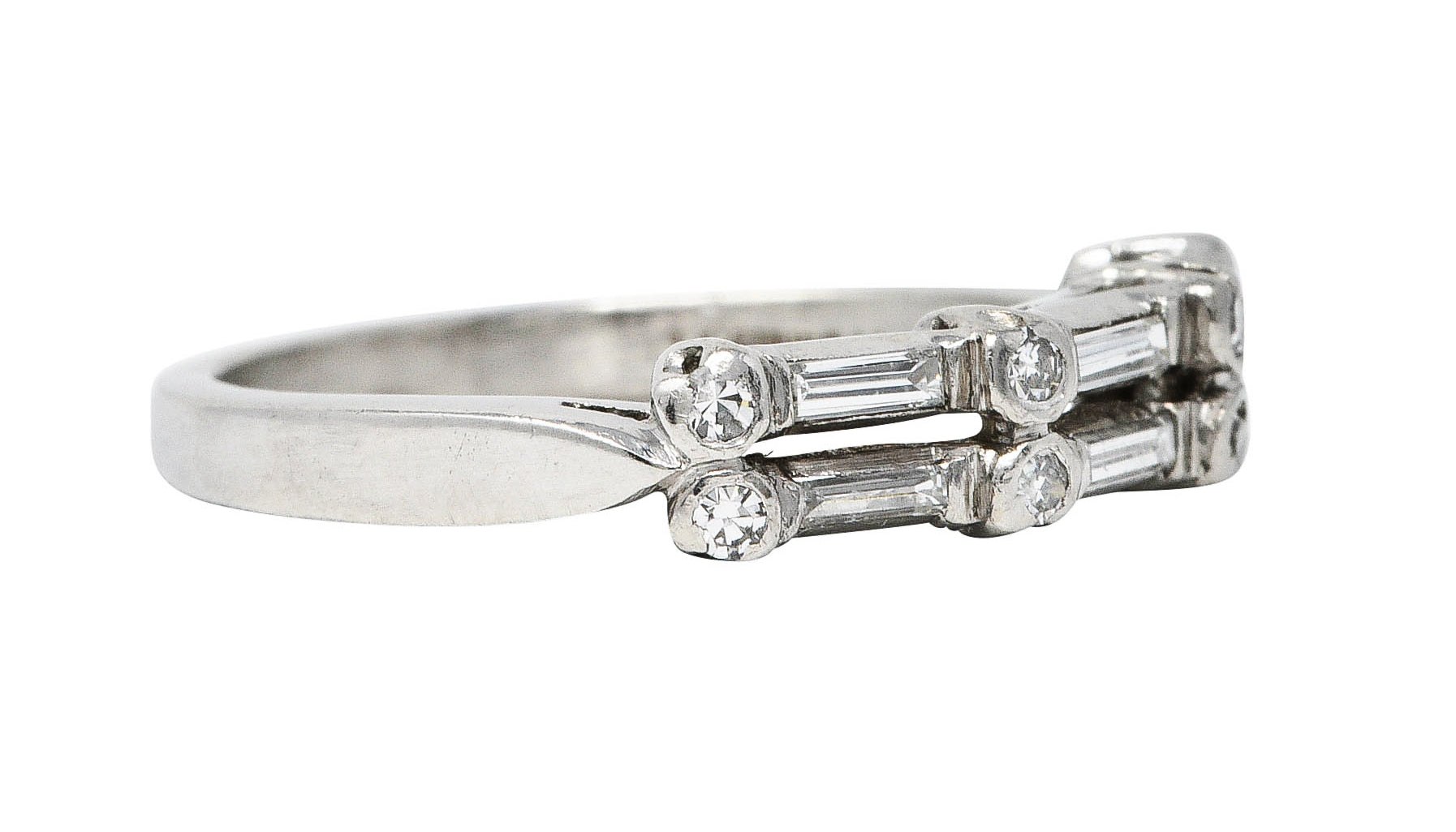 1950's Mid-Century Diamond Platinum Anniversary Band RingRing - Wilson's Estate Jewelry