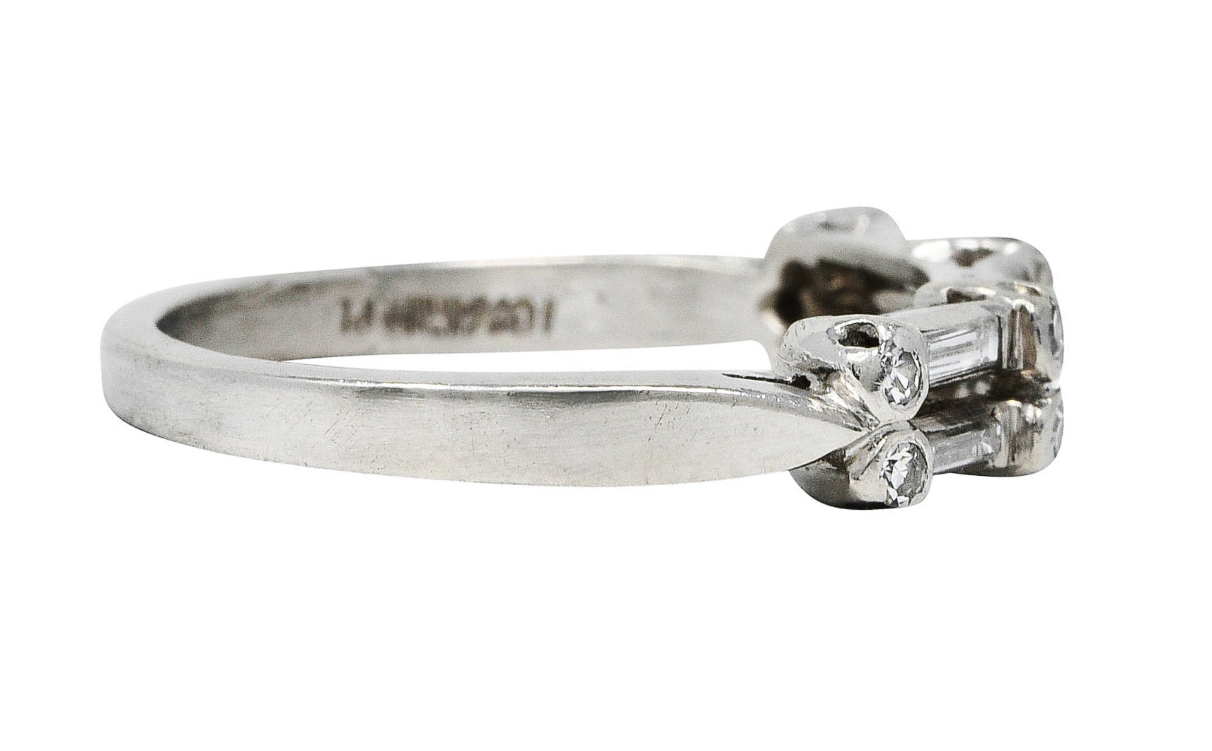 1950's Mid-Century Diamond Platinum Anniversary Band RingRing - Wilson's Estate Jewelry