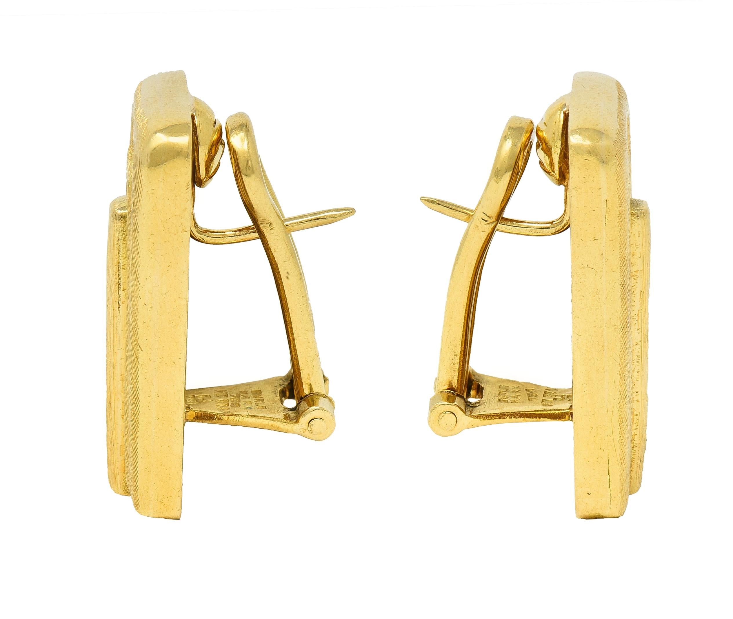 Burle Marx 1970's 18 Karat Yellow Gold Forma Livre Vintage Geometric Earrings