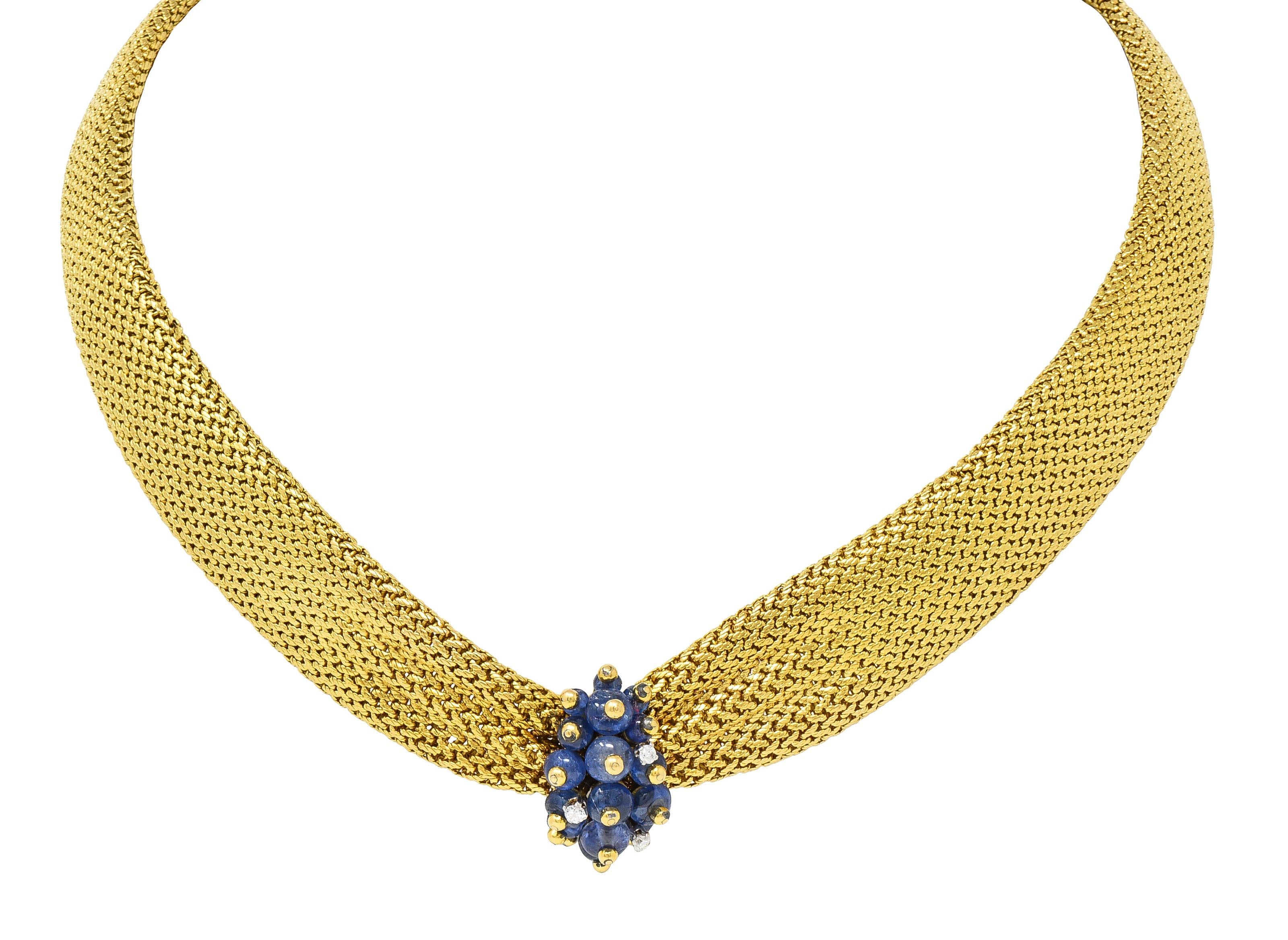 Van Cleef & Arpels Georges Lenfant 1940s Sapphire Diamond 18 Karat Gold Necklace