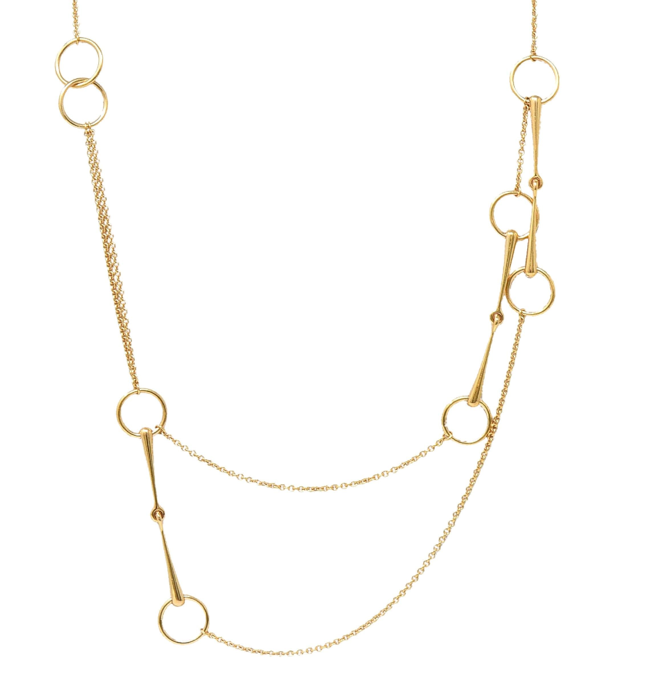 Hermés Contemporary 18 Karat Yellow Gold Filet d'Or Horse-Bit Link Necklace