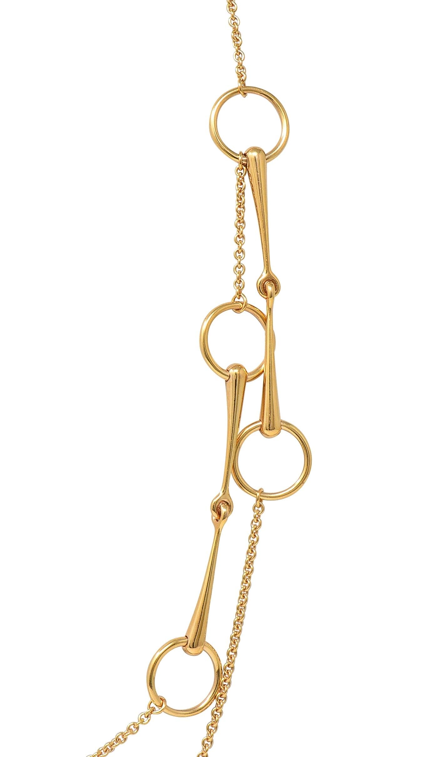 Hermés Contemporary 18 Karat Yellow Gold Filet d'Or Horse-Bit Link Necklace