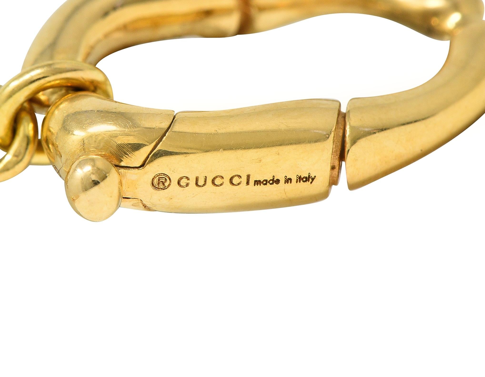 Gucci Contemporary 18 Karat Yellow Gold Bamboo Link Station Necklace