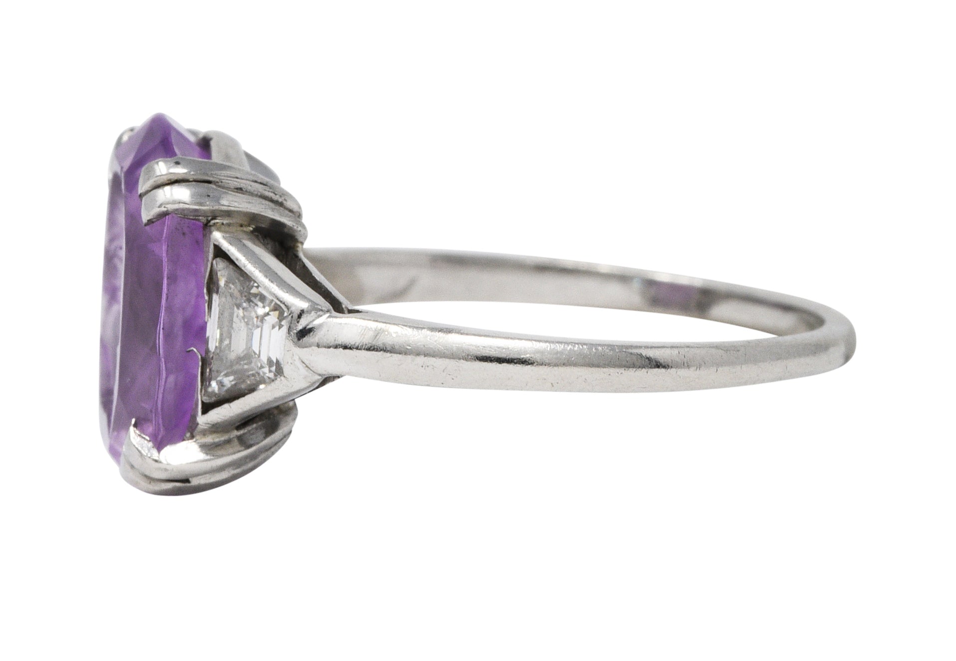 Neoclassical 4.95 CTW Purple Sapphire Diamond Platinum Zeus Intaglio Art Deco RingRing - Wilson's Estate Jewelry