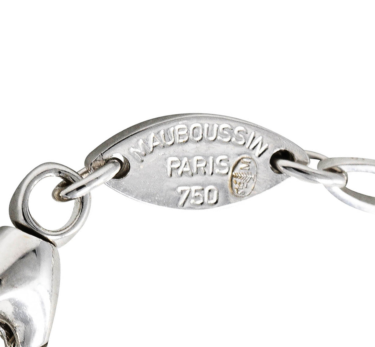 .11111 Mauboussin Paris 18 Karat White Gold  Navette Chain NecklaceNecklace - Wilson's Estate Jewelry