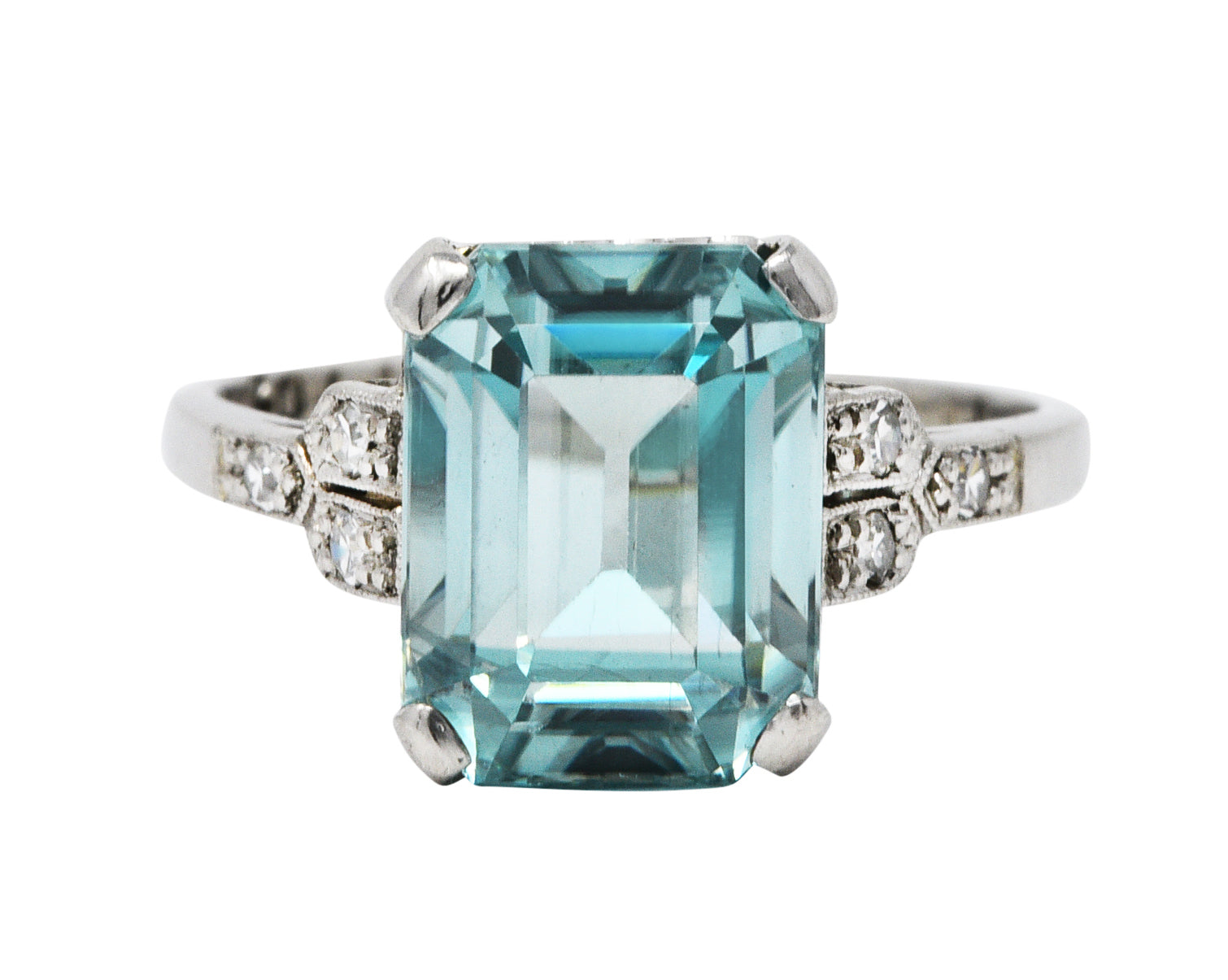1930's Art Deco Zircon Diamond Platinum Gemstone Ring | Wilson's Estate ...