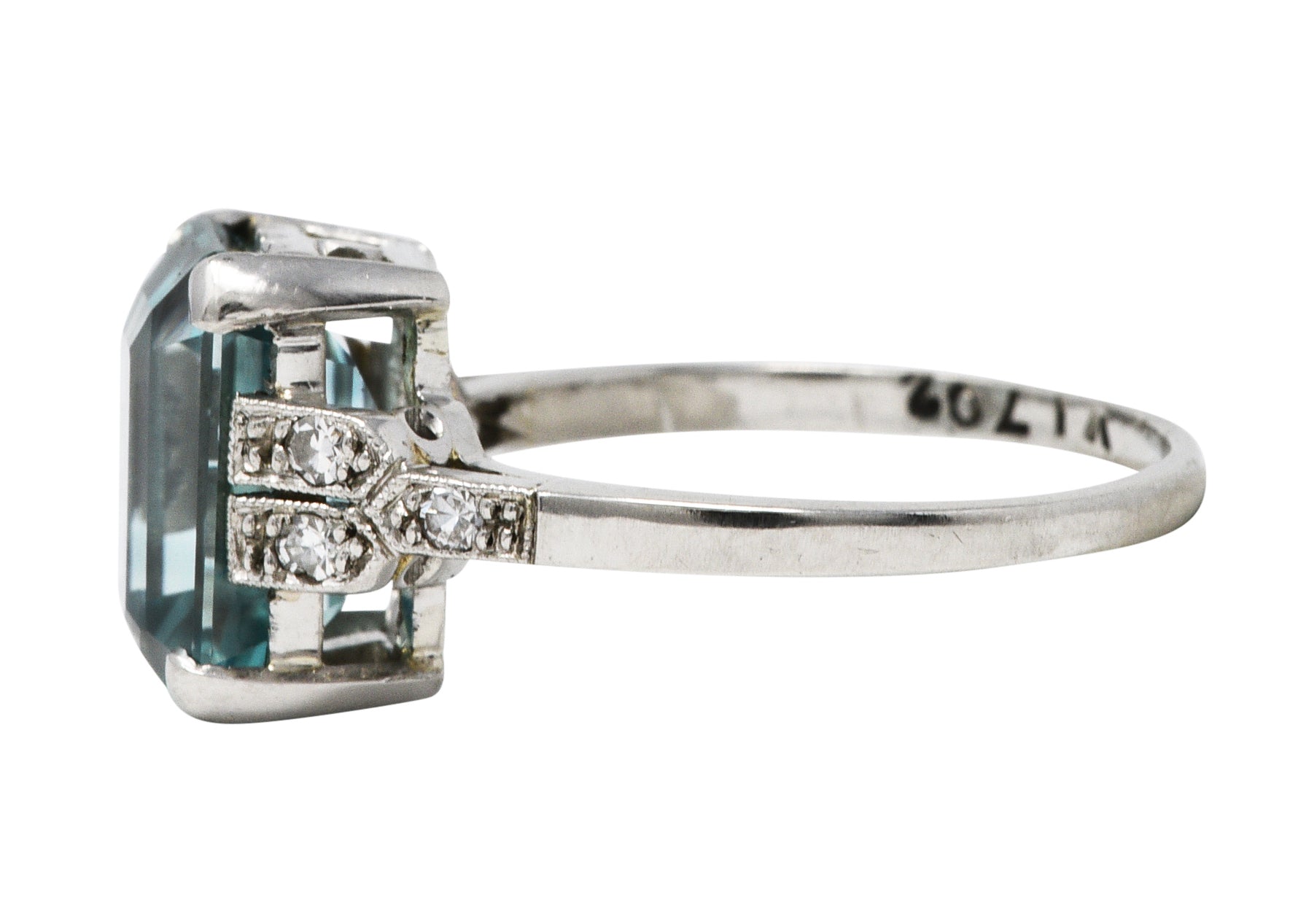 1930's Art Deco Zircon Diamond Platinum Gemstone RingRing - Wilson's Estate Jewelry