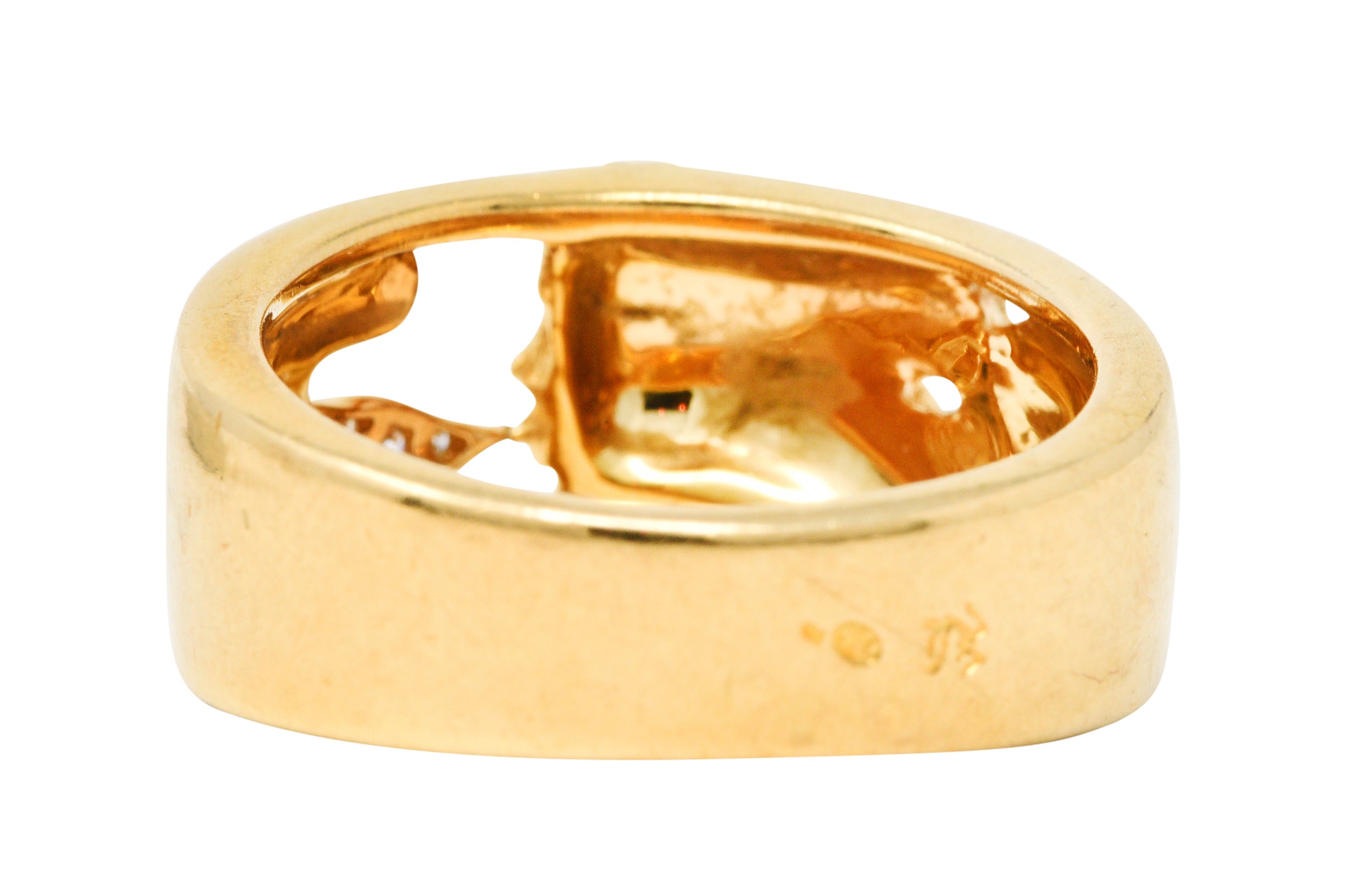 Carrera Y Carrera Diamond 18 Karat Gold Wind Nymph Blowing Band RingRing - Wilson's Estate Jewelry