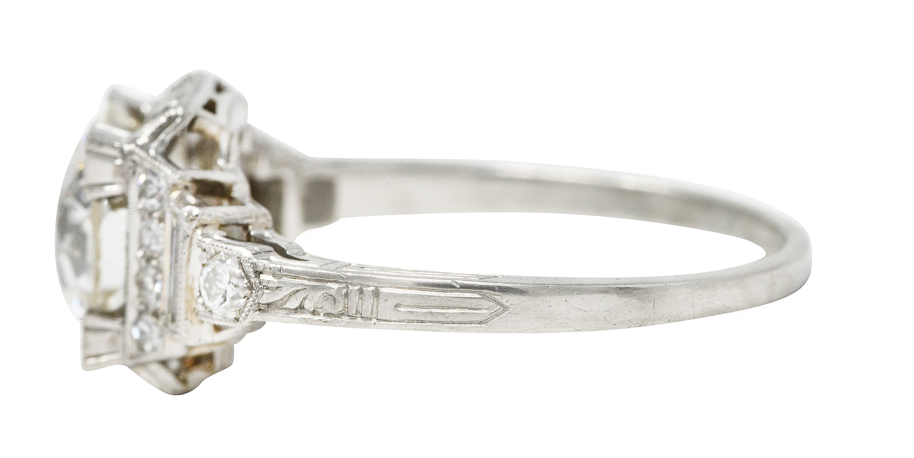 Art Deco 2.50 CTW Old European Diamond Platinum Engagement Ring GIA Wilson's Estate Jewelry