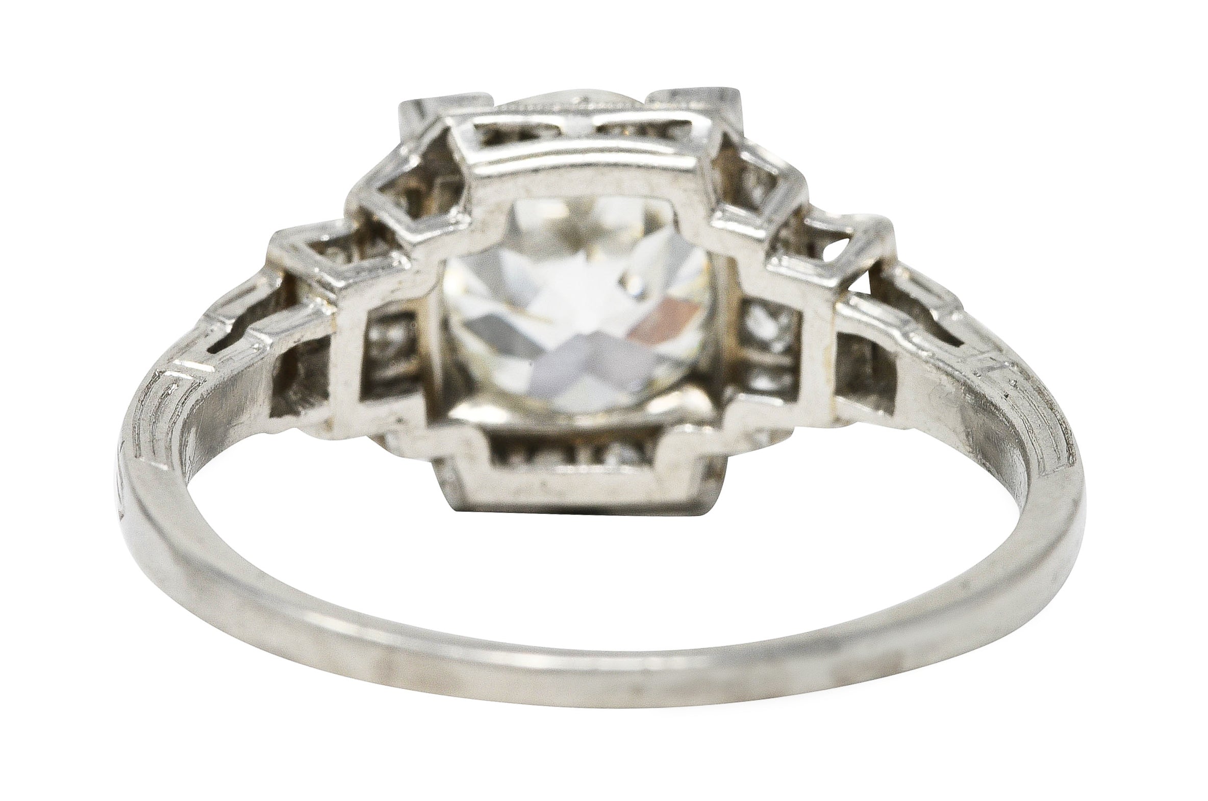 Art Deco 2.50 CTW Old European Diamond Platinum Engagement Ring GIA Wilson's Estate Jewelry