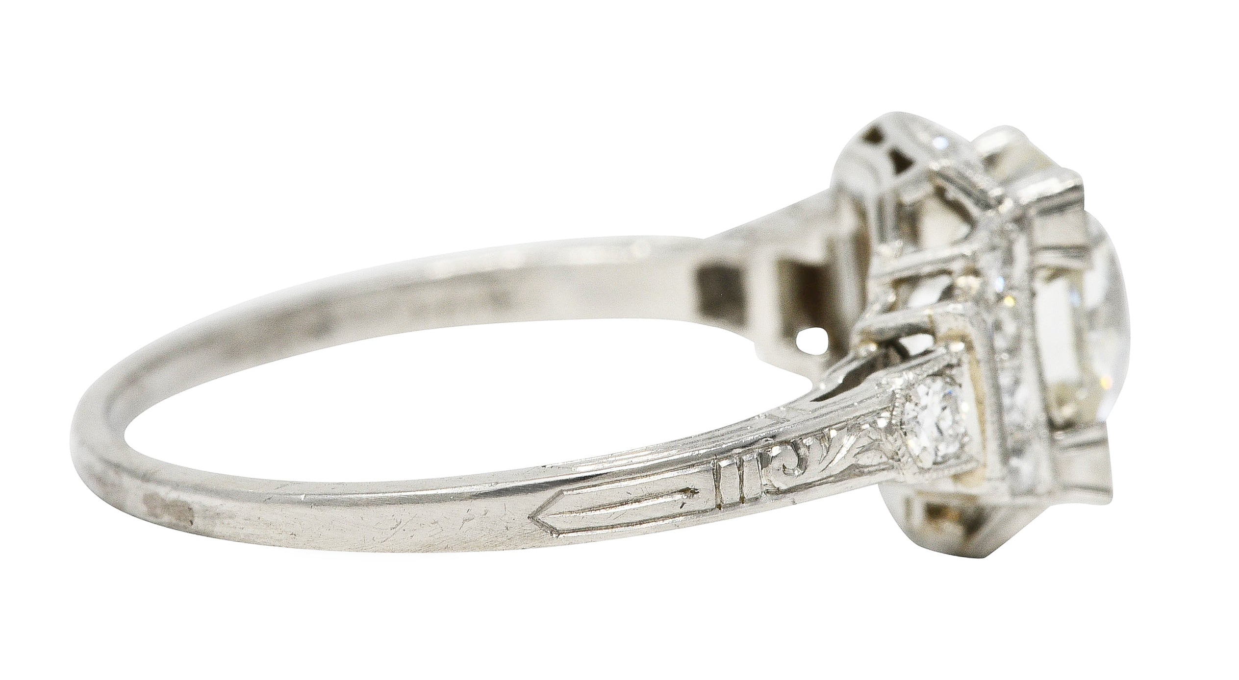 Art Deco 2.50 CTW Old European Diamond Platinum Engagement Ring GIA Wilson's Estate Jewelry