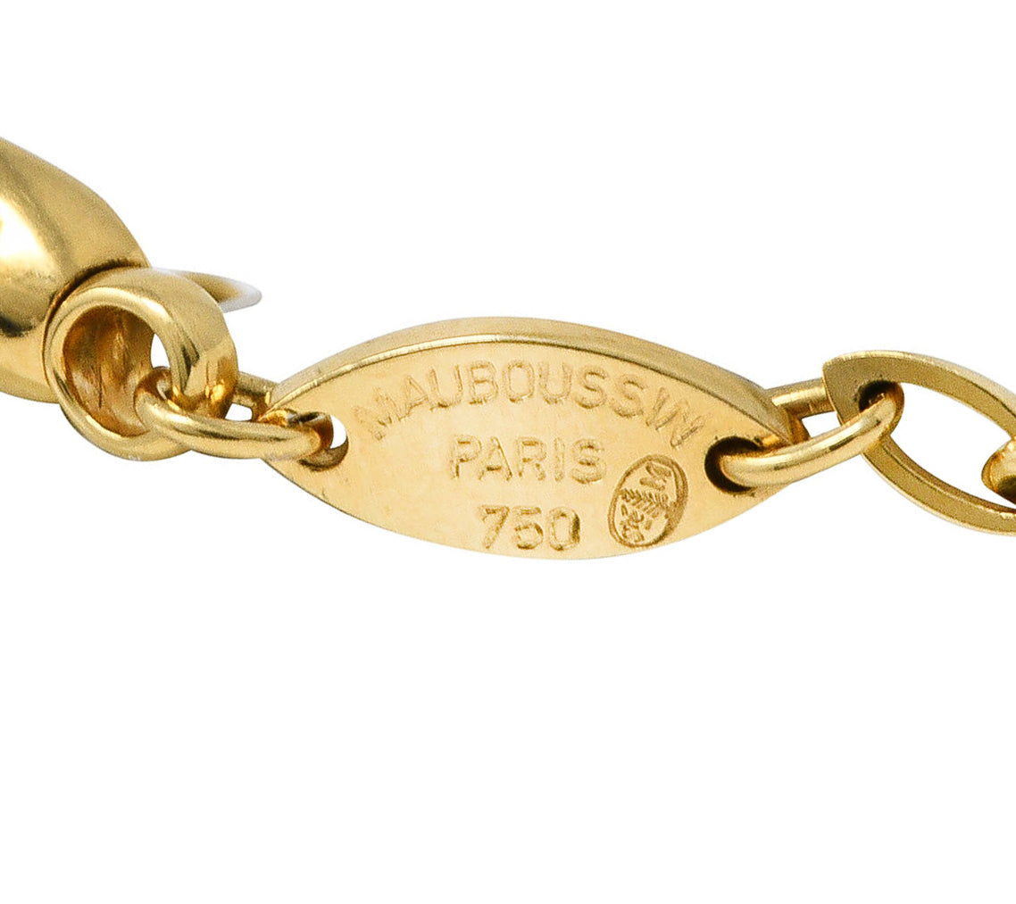 Mauboussin Paris 18 Karat Yellow Gold Navette Link Braceletbracelet - Wilson's Estate Jewelry