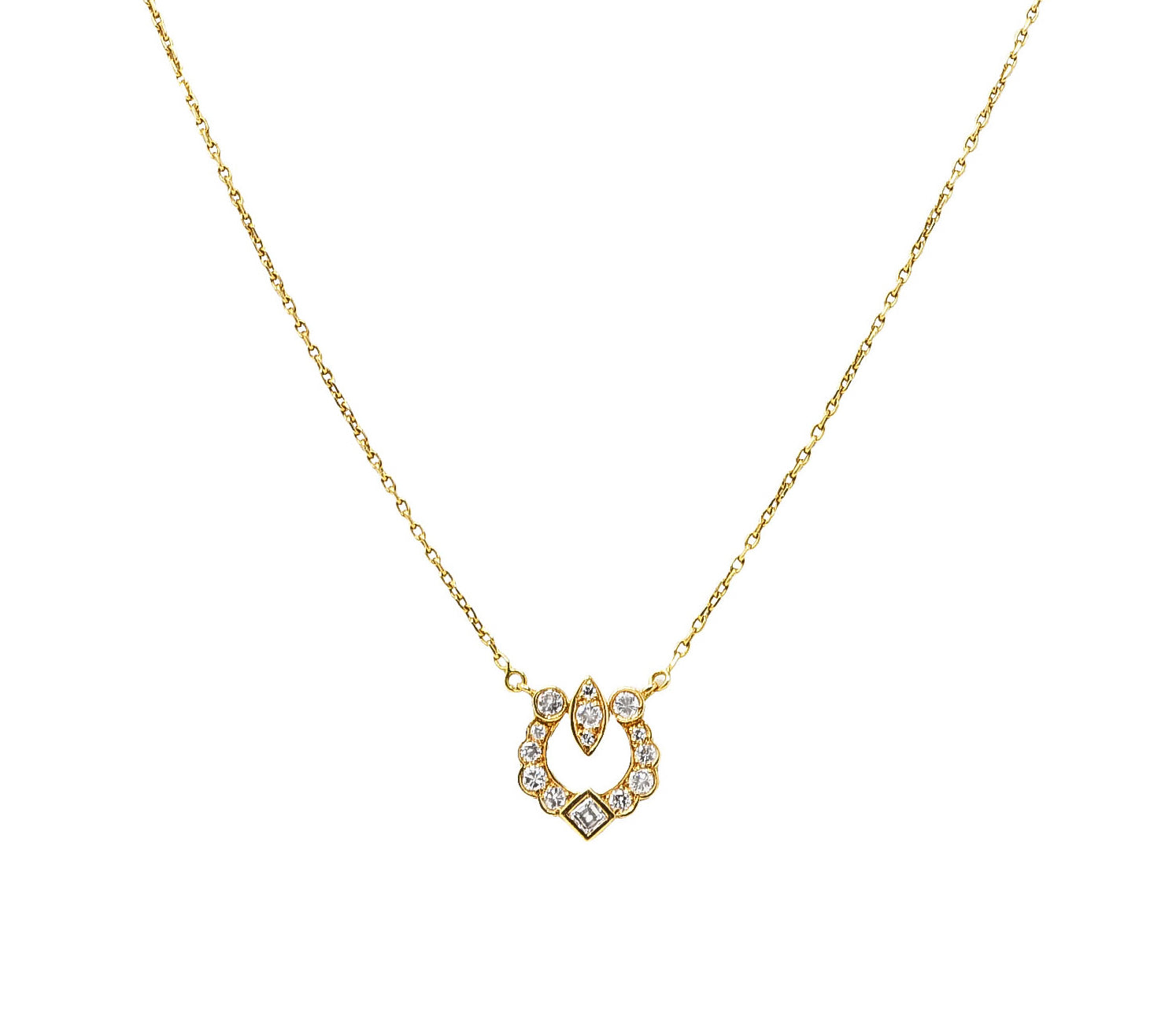 Cartier Paris 0.55 CTW Diamond French 18 Karat Gold Horseshoe Station NecklaceNecklace - Wilson's Estate Jewelry