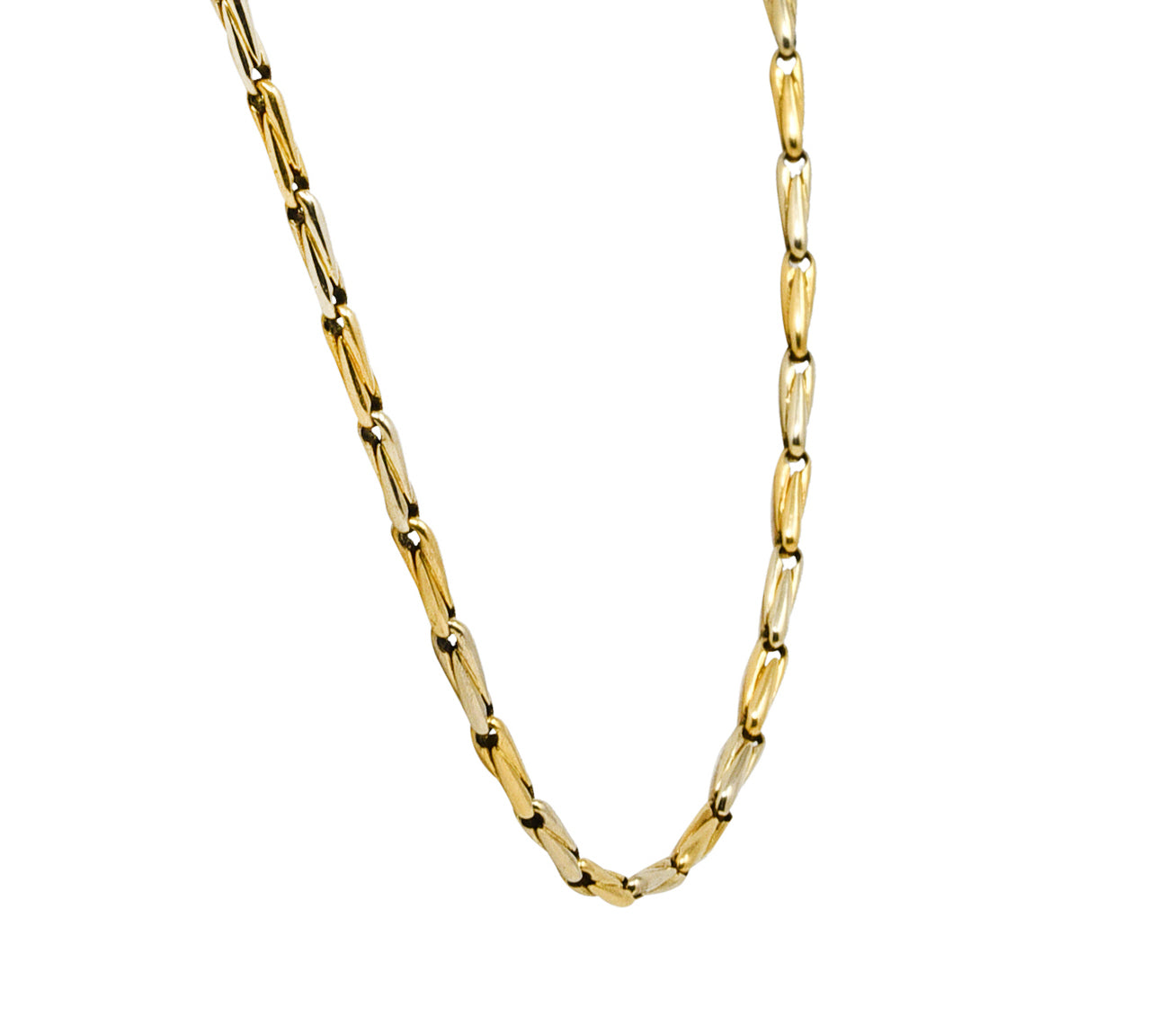 Cartier Two-Tone 18 Karat Gold Chain Link Vintage Necklace Wilson's Estate Jewelry