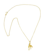 Contemporary Diamond 14 Karat Two-Tone Gold Equestrian Horse Pendant NecklaceNecklaces - Wilson's Estate Jewelry