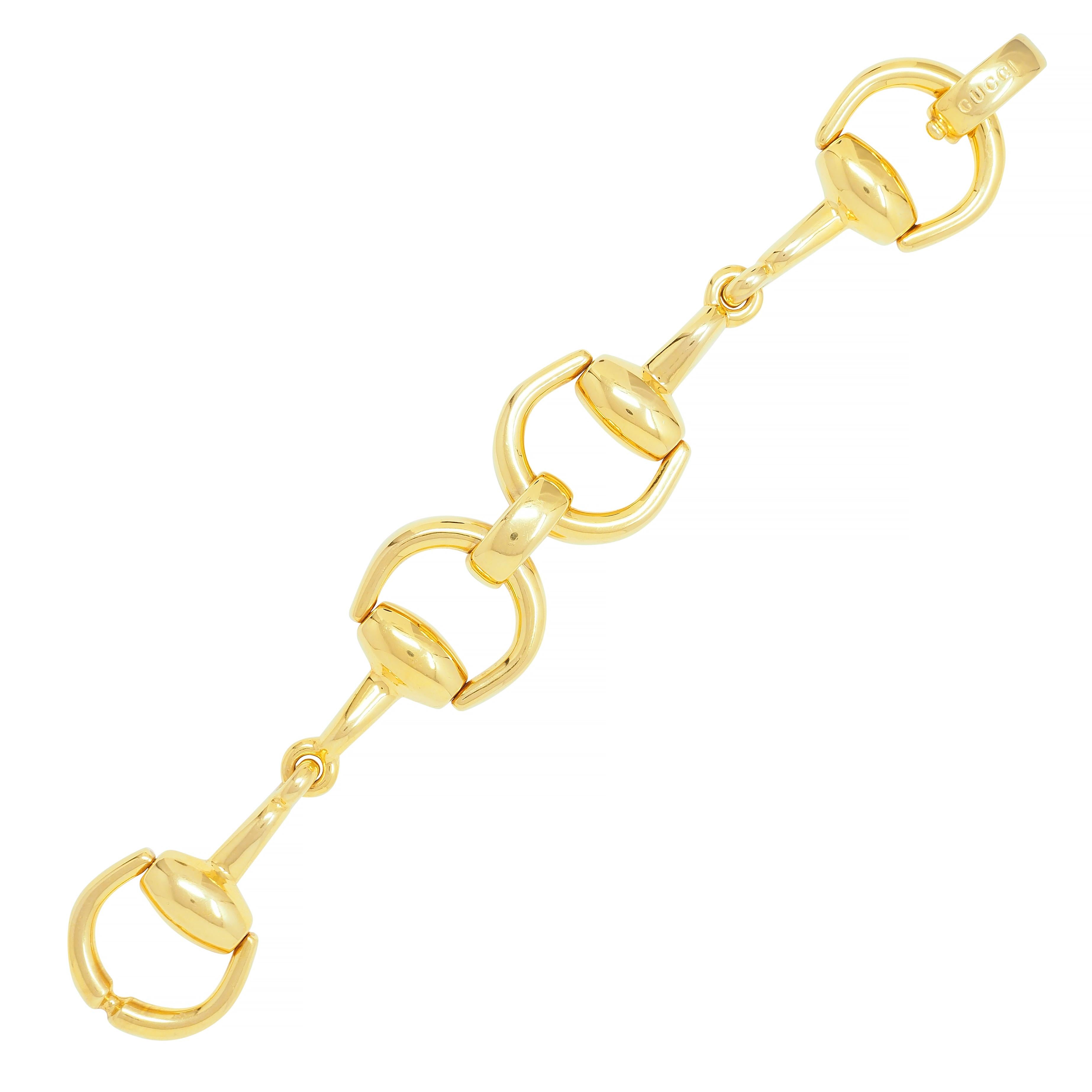 Gucci 18 Karat Yellow Gold Horsebit Vintage Link Bracelet