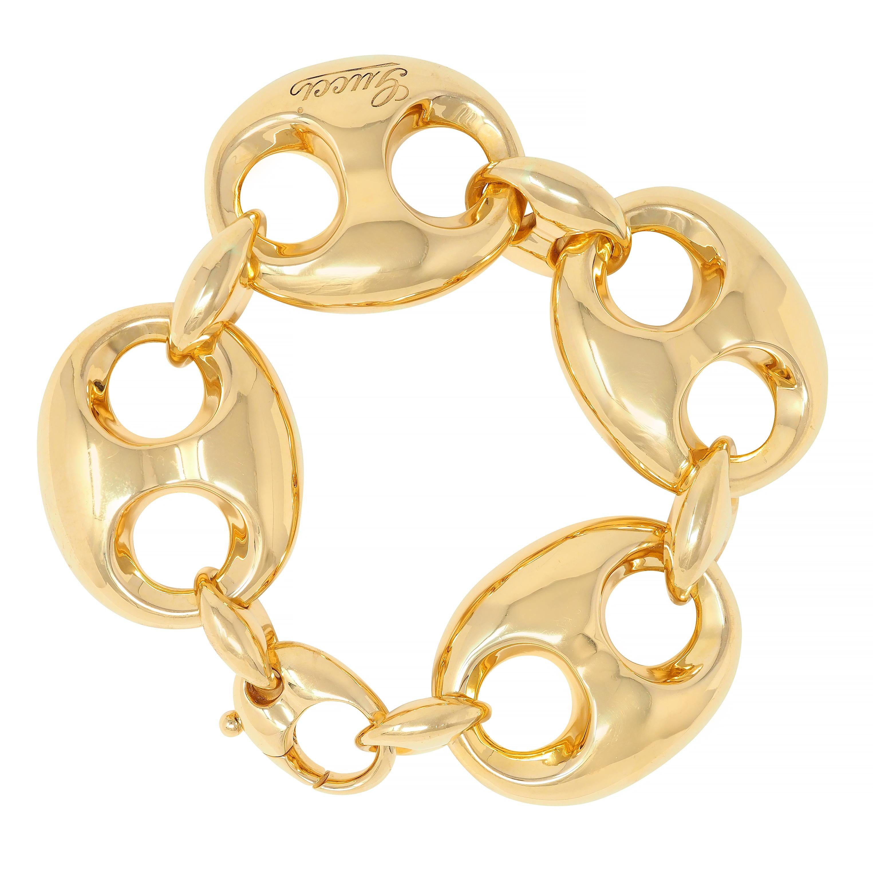 Gucci 2006 18 Karat Yellow Gold Puffed Mariner Link Bracelet