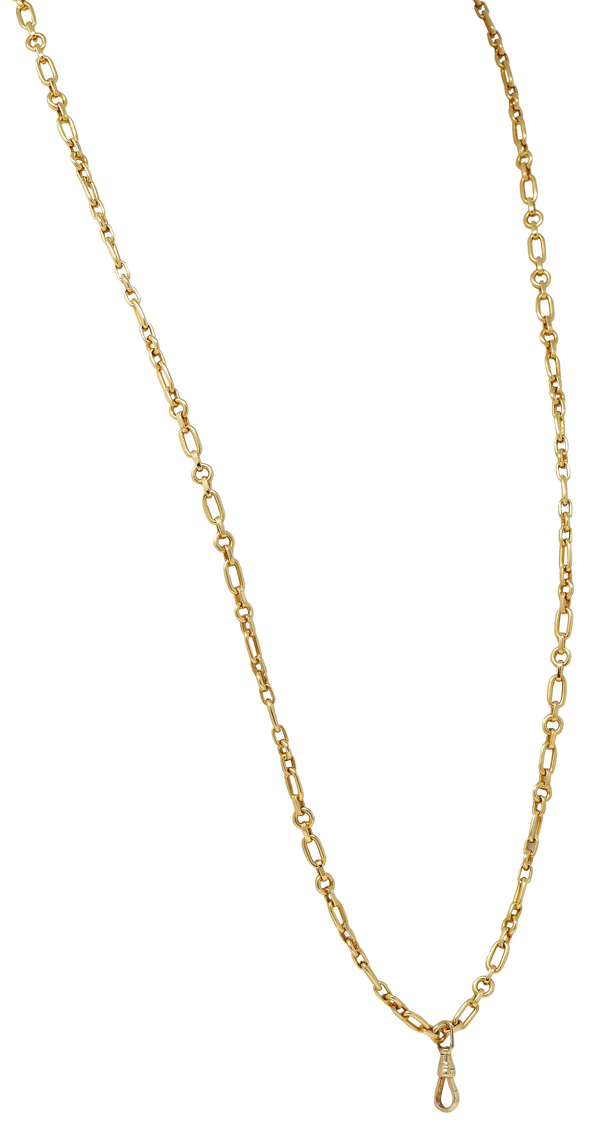 Vintage 18 Karat Yellow Gold Fancy Paperclip Link Chain Necklace