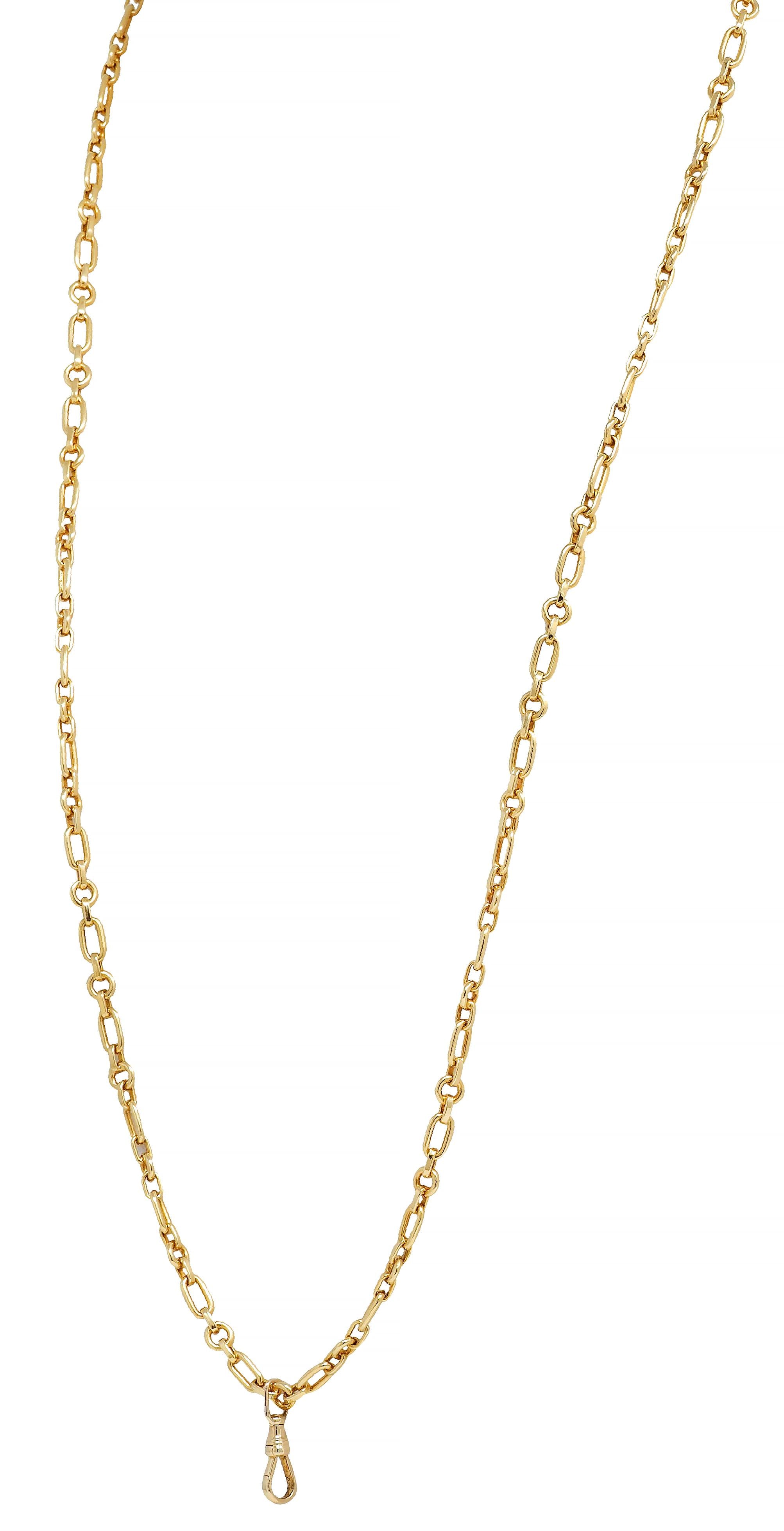 Vintage 18 Karat Yellow Gold Fancy Paperclip Link Chain Necklace