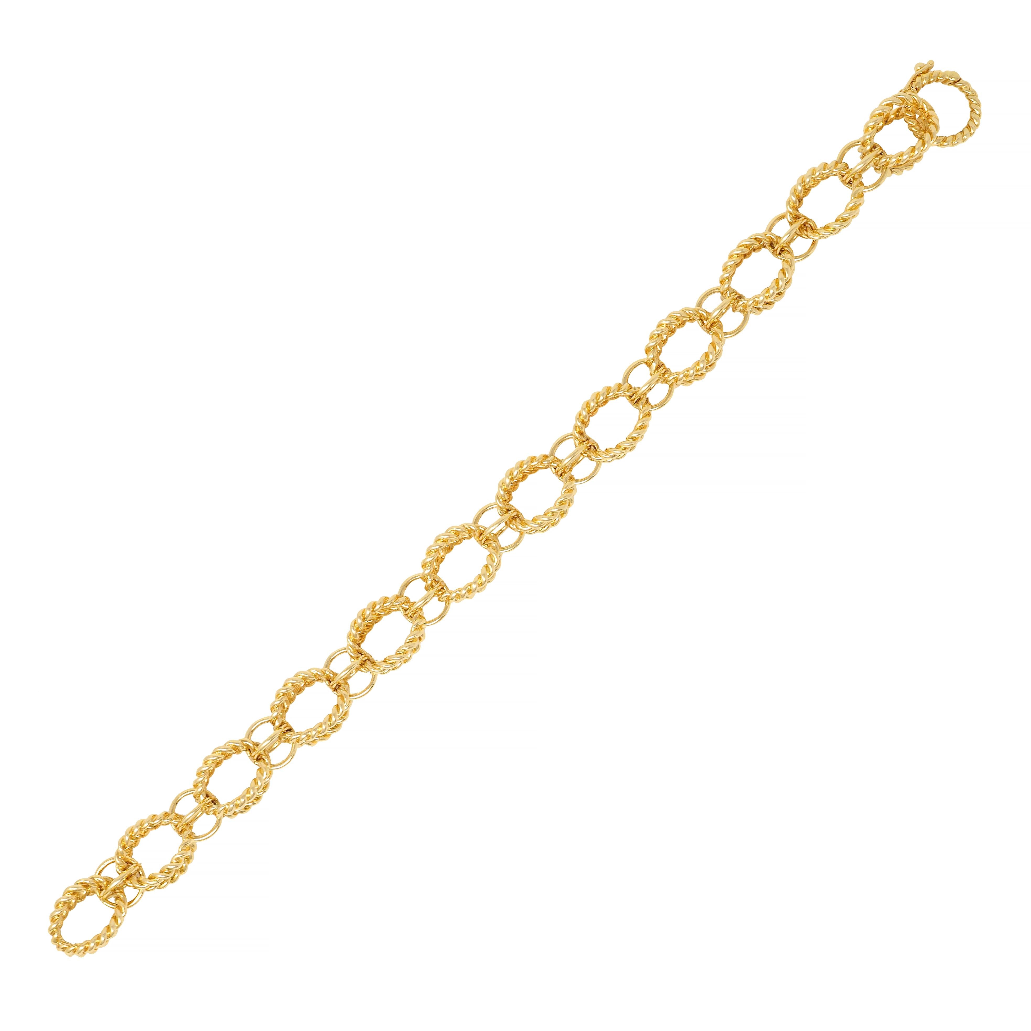 Schlumberger Tiffany & Co. 18 Karat Yellow Gold Circle Rope Bracelet