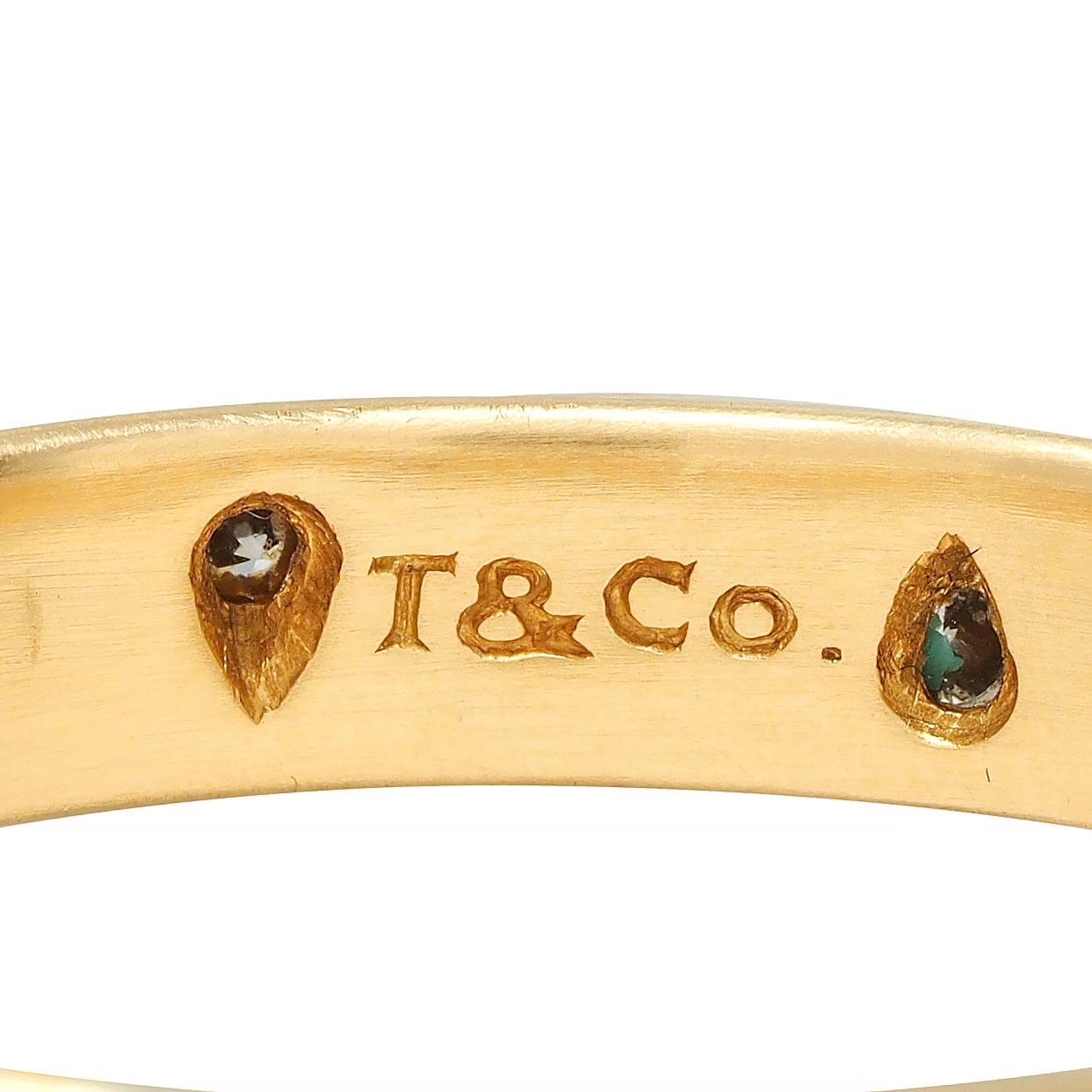 Tiffany & Co. 1990's Diamond Platinum 18 Karat Yellow Gold Etoile Band Ring