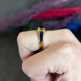 Van Cleef & Arpels 3.57 CTW Diamond Sapphire 18 Karat Gold French Unisex Ring Wilson's Antique & Estate Jewelry