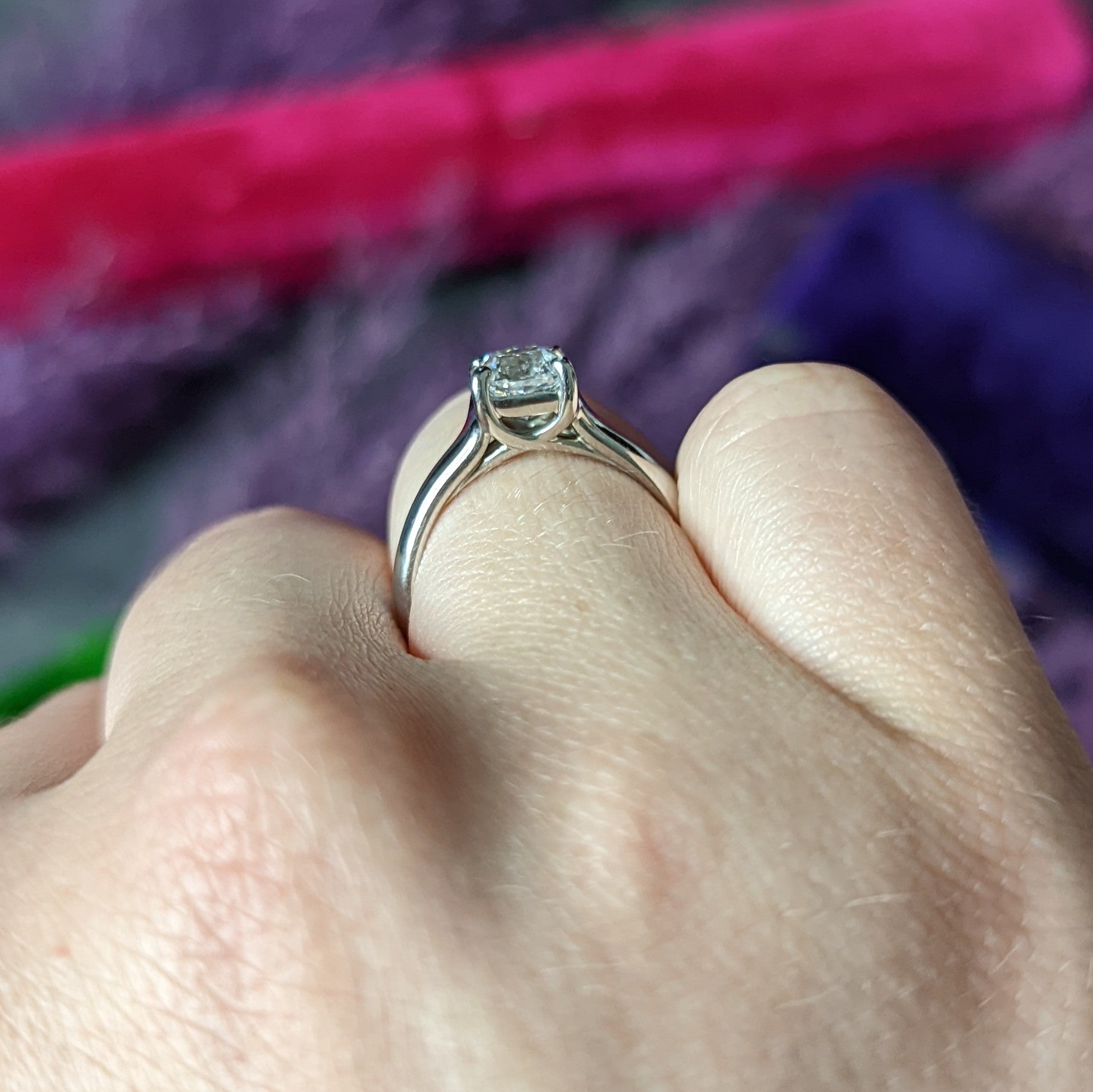 Vintage Tiffany & Co. Lucida 1.12 CTW Diamond Platinum Engagement Ring Wilson's Estate Jewelry