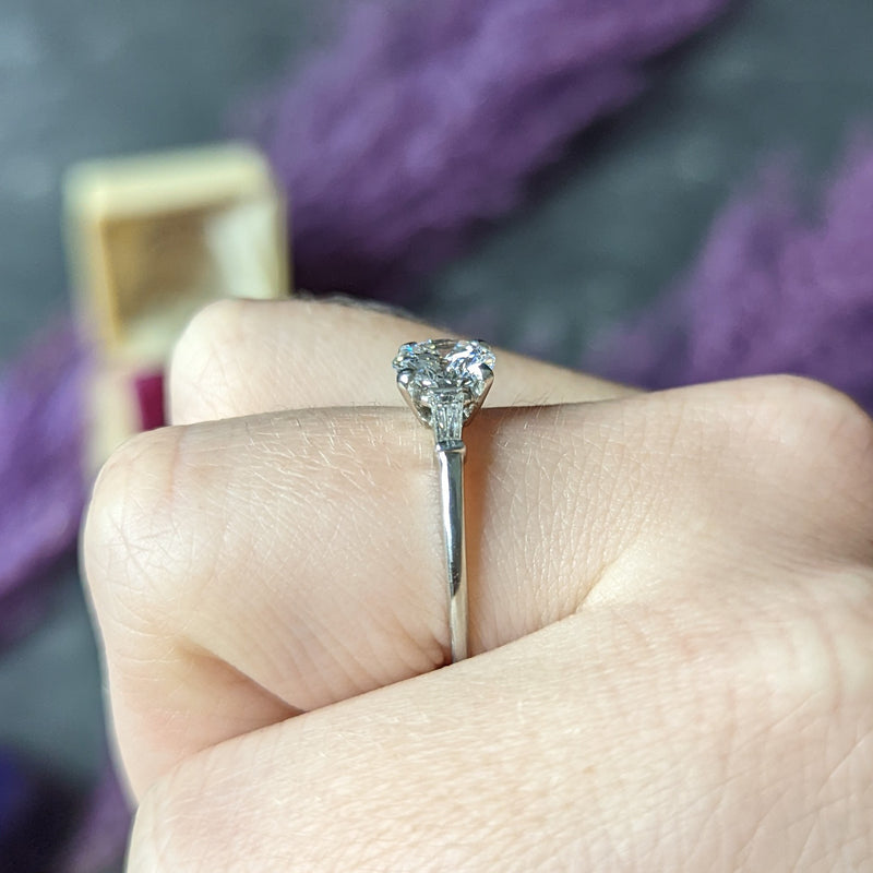 Mid-Century 1.57 CTW Diamond Platinum Vintage Engagement Ring GIA ...