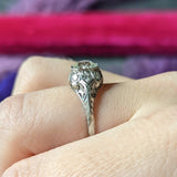 Edwardian Old European 1.64 CTW Diamond Platinum Foliate Antique Engagement Ring GIA Wilson's Estate Jewelry