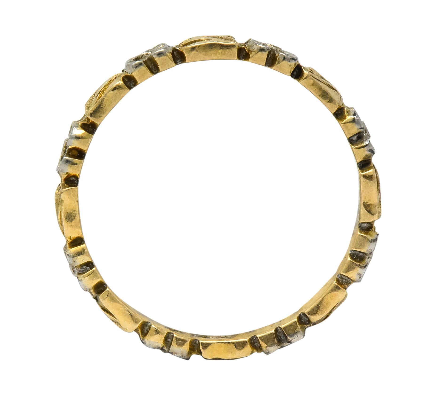 Alfred Humbert & Son 14 Karat Two-Tone Gold Band Stackable Ring - Wilson's Estate Jewelry