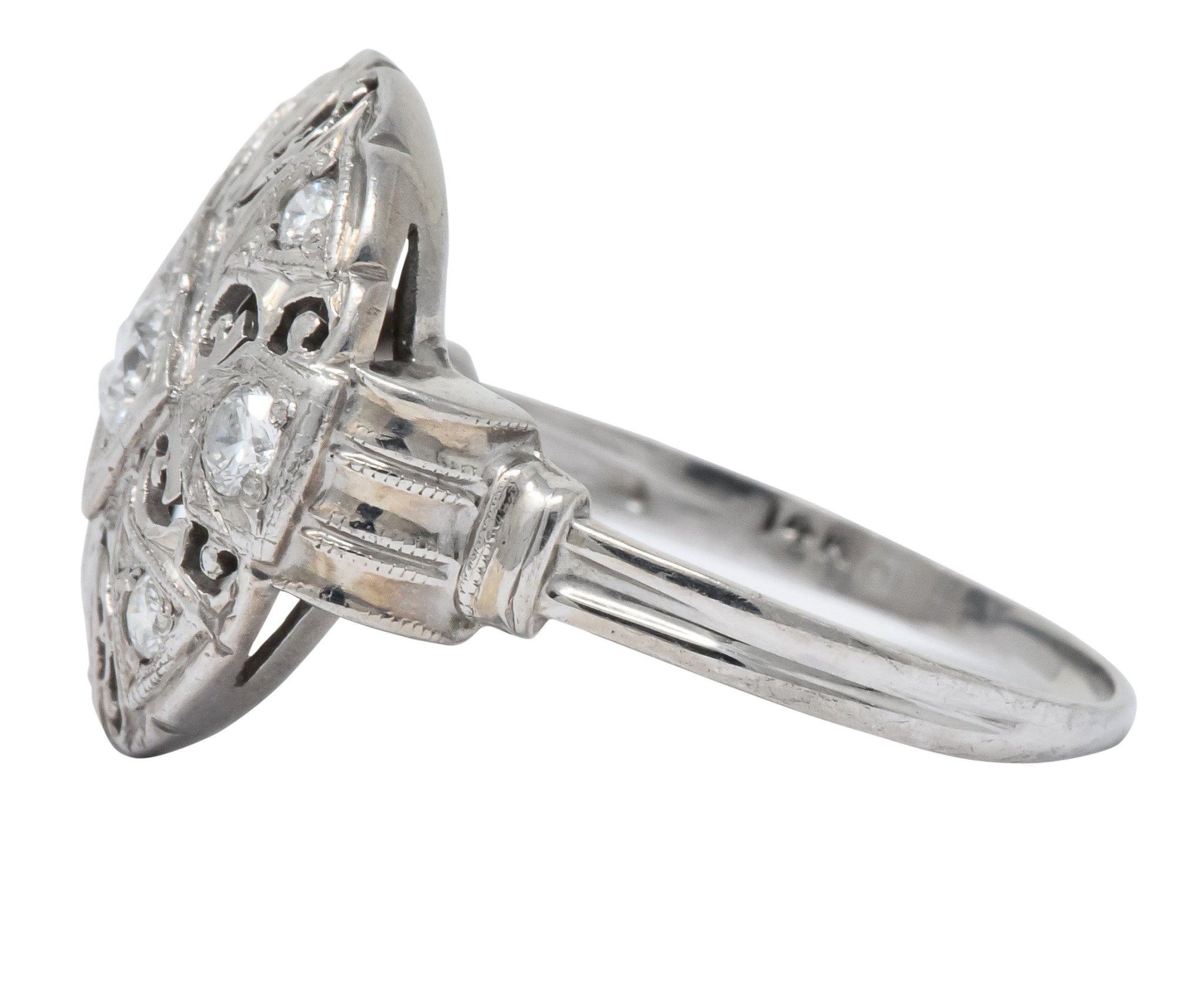 Art Deco 0.40 CTW Diamond Platinum 14 Karat White Gold Ring - Wilson's Estate Jewelry