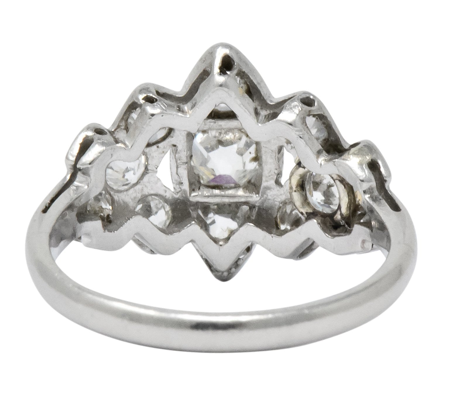 Art Deco 0.42 CTW Diamond Platinum Dinner Ring - Wilson's Estate Jewelry