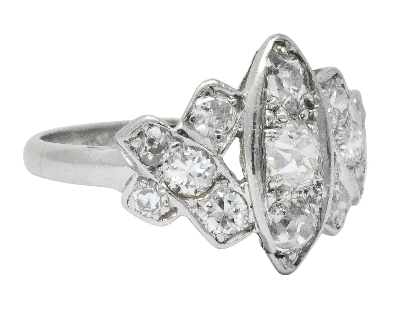 Art Deco 0.42 CTW Diamond Platinum Dinner Ring - Wilson's Estate Jewelry