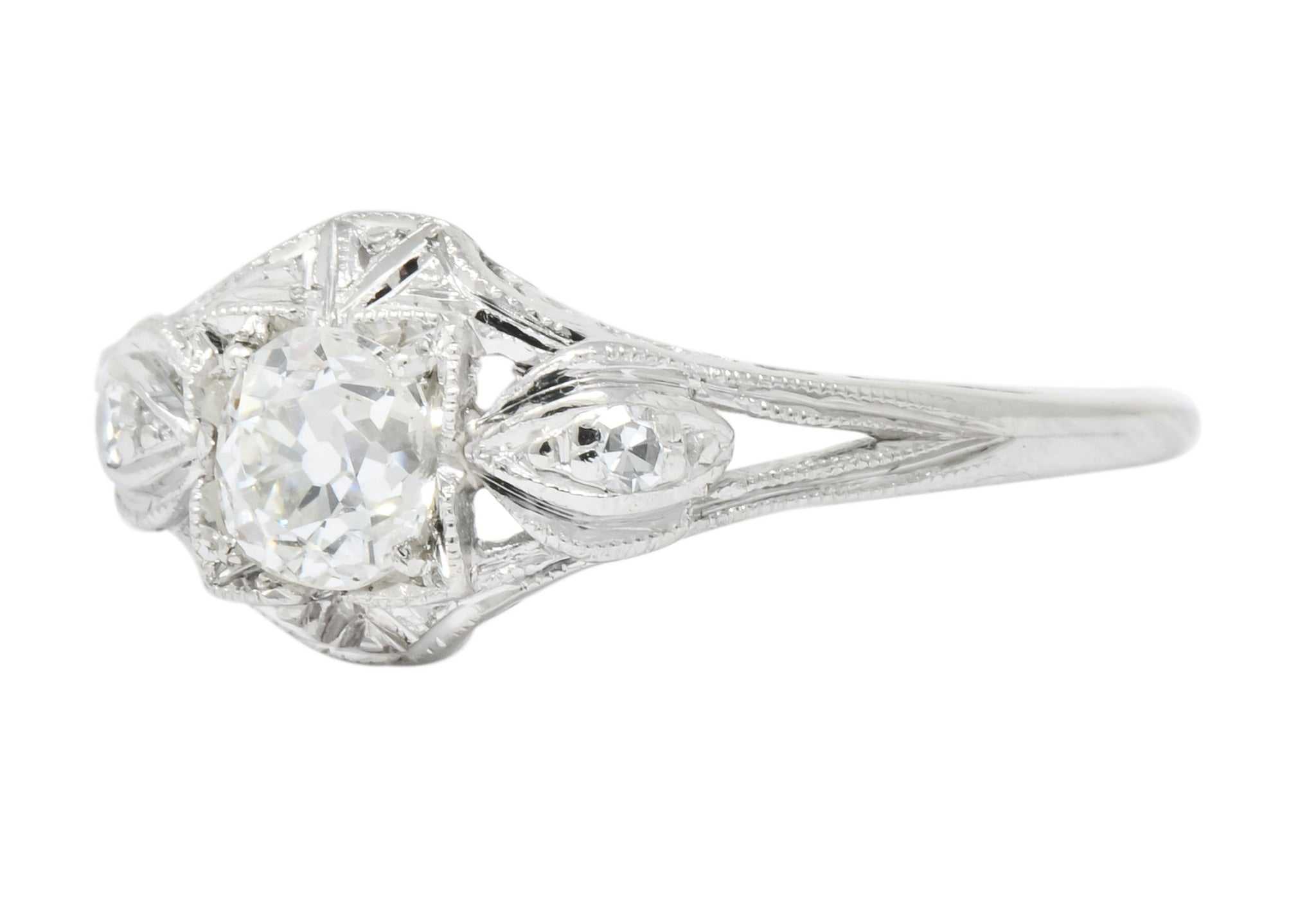 Art Deco 0.49 CTW Old European Diamond Platinum Engagement Ring - Wilson's Estate Jewelry