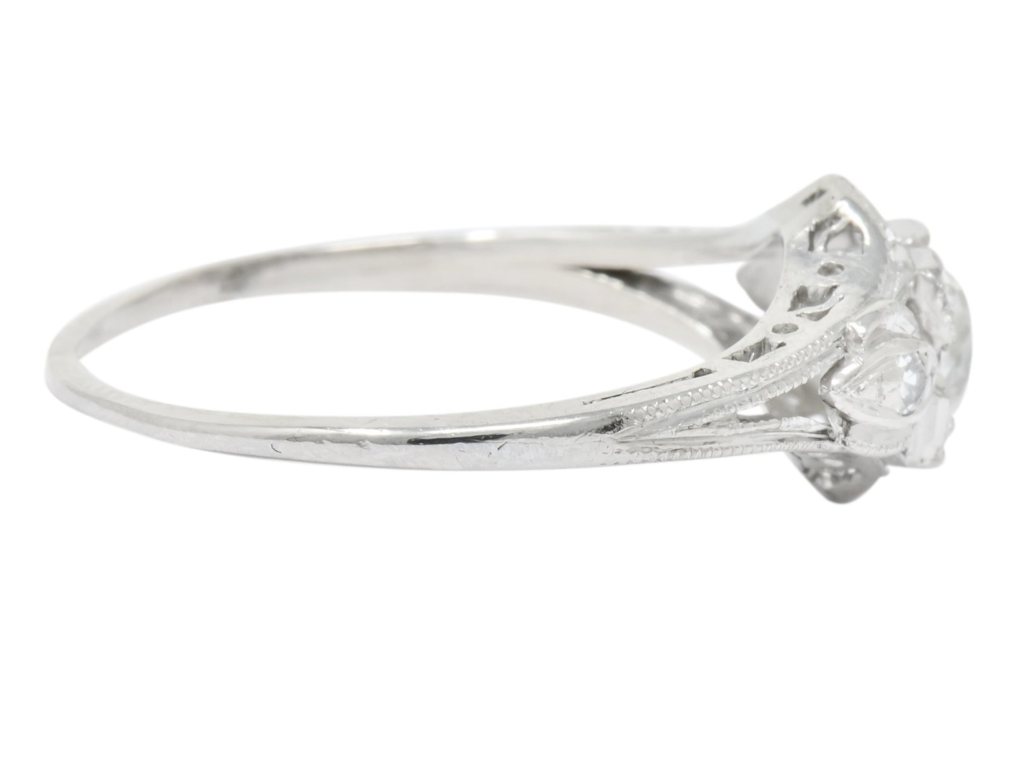 Art Deco 0.49 CTW Old European Diamond Platinum Engagement Ring - Wilson's Estate Jewelry