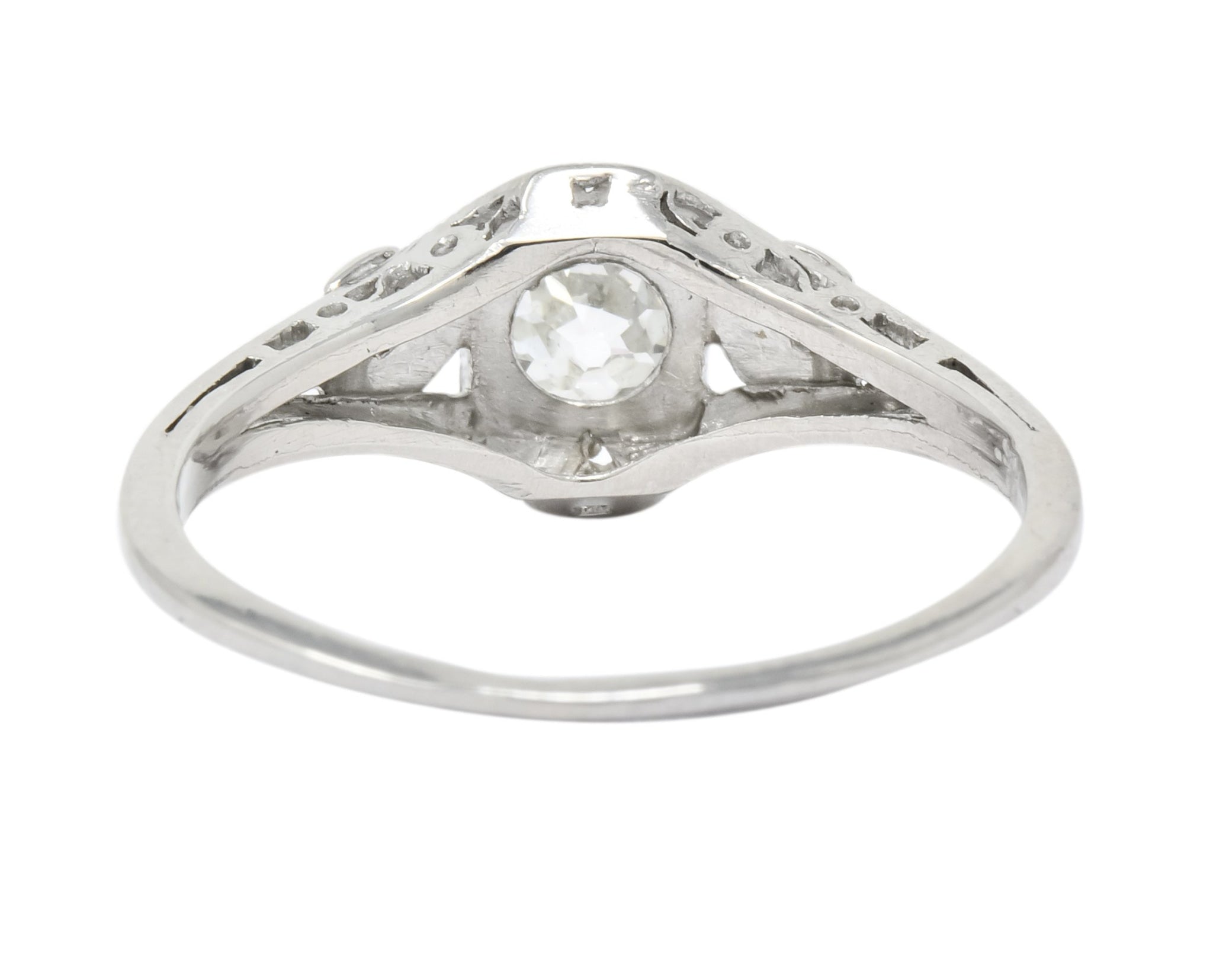 Art Deco 0.49 CTW Old European Diamond Platinum Engagement Ring - Wilson's Estate Jewelry