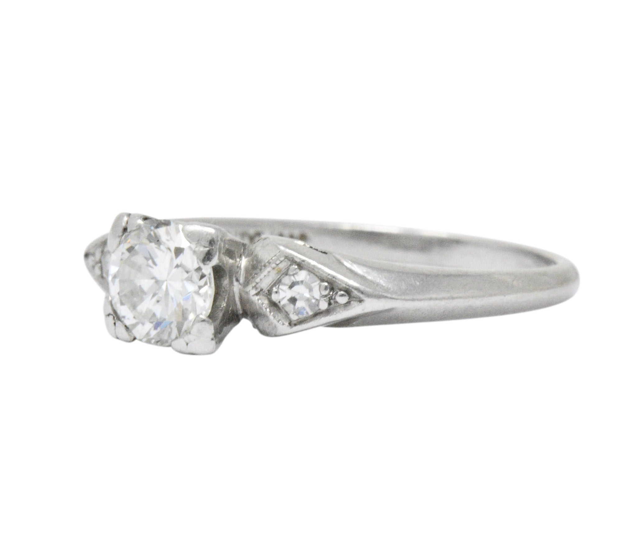 Pretty Art Deco 0.55 CTW Diamond Platinum Engagement Ring Wilson's Estate Jewelry