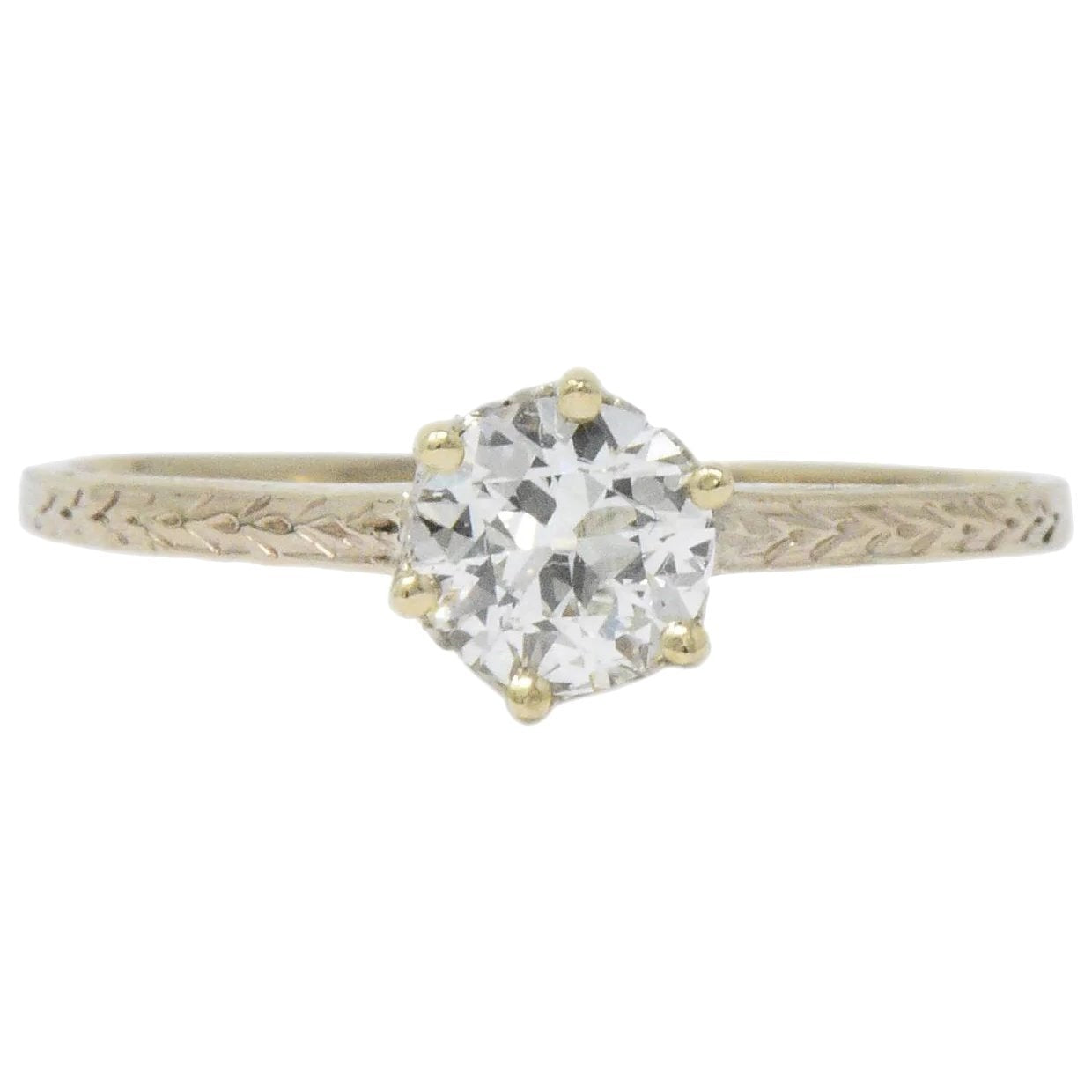 Art Deco 0.57 Carat Diamond 14 Karat Gold Solitaire Engagement Ring GIA Wilson's Estate Jewelry