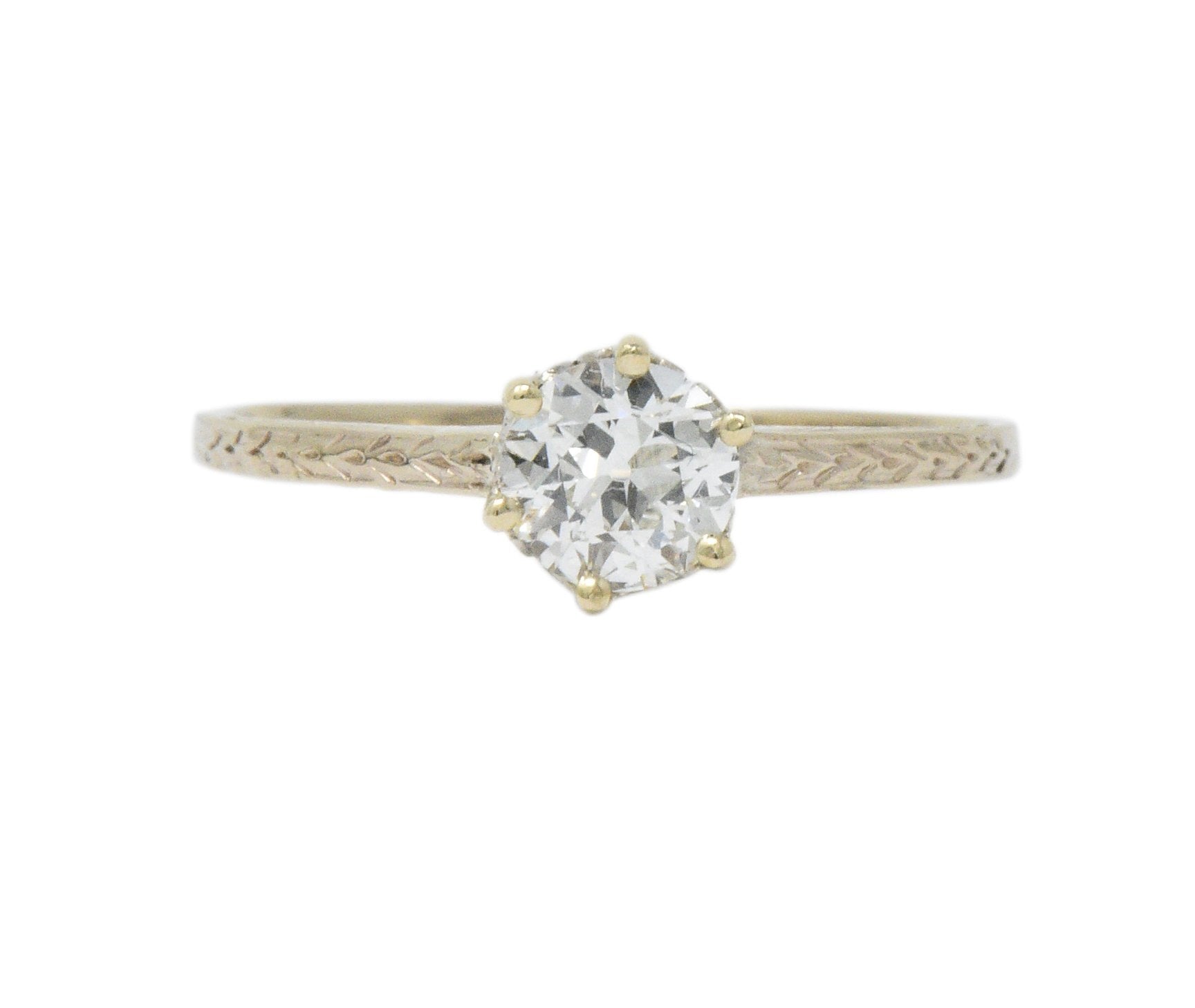 Art Deco 0.57 Carat Diamond 14 Karat Gold Solitaire Engagement Ring GIA Wilson's Estate Jewelry