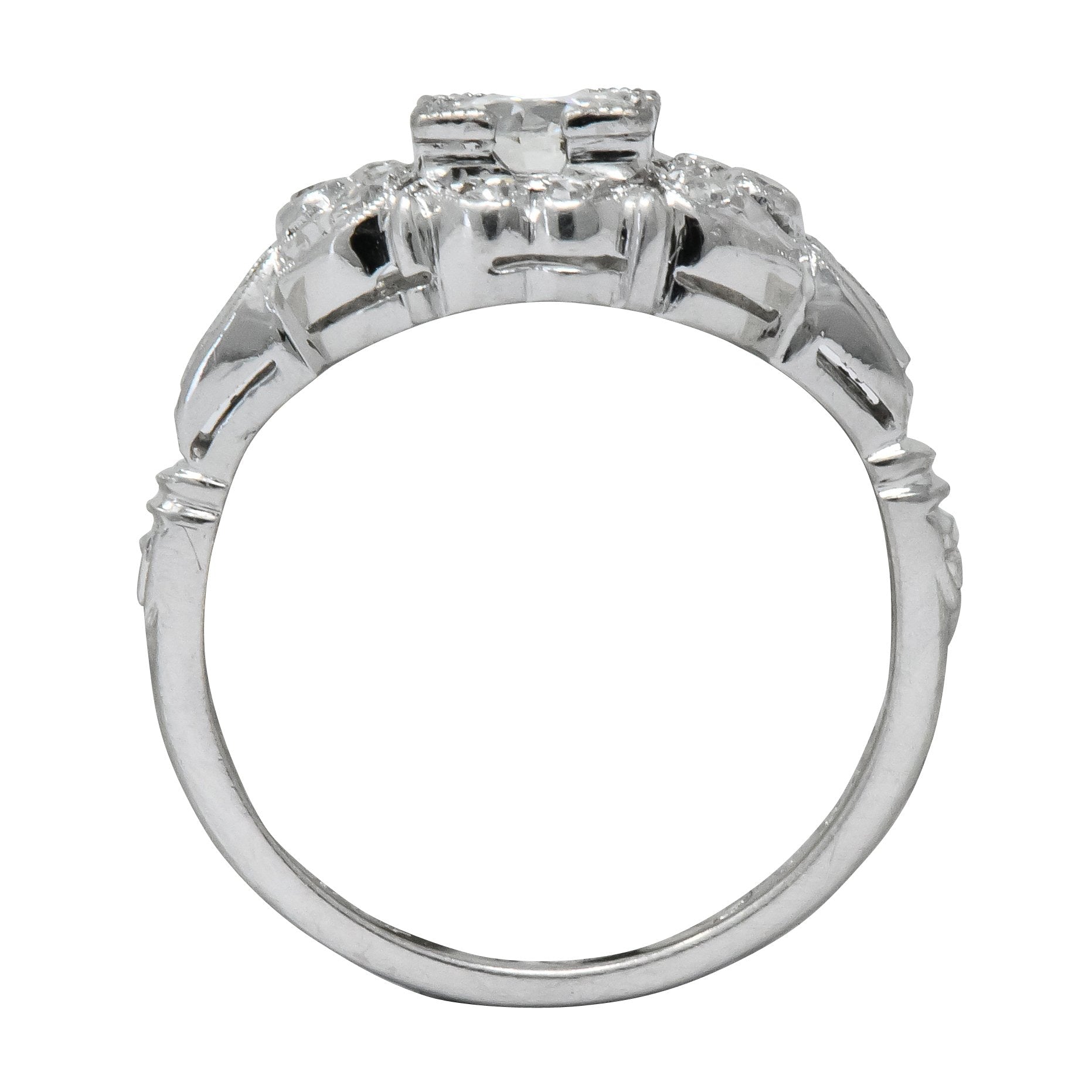 Art Deco 0.57 CTW Old European Cut Diamond Platinum Engagement Ring - Wilson's Estate Jewelry