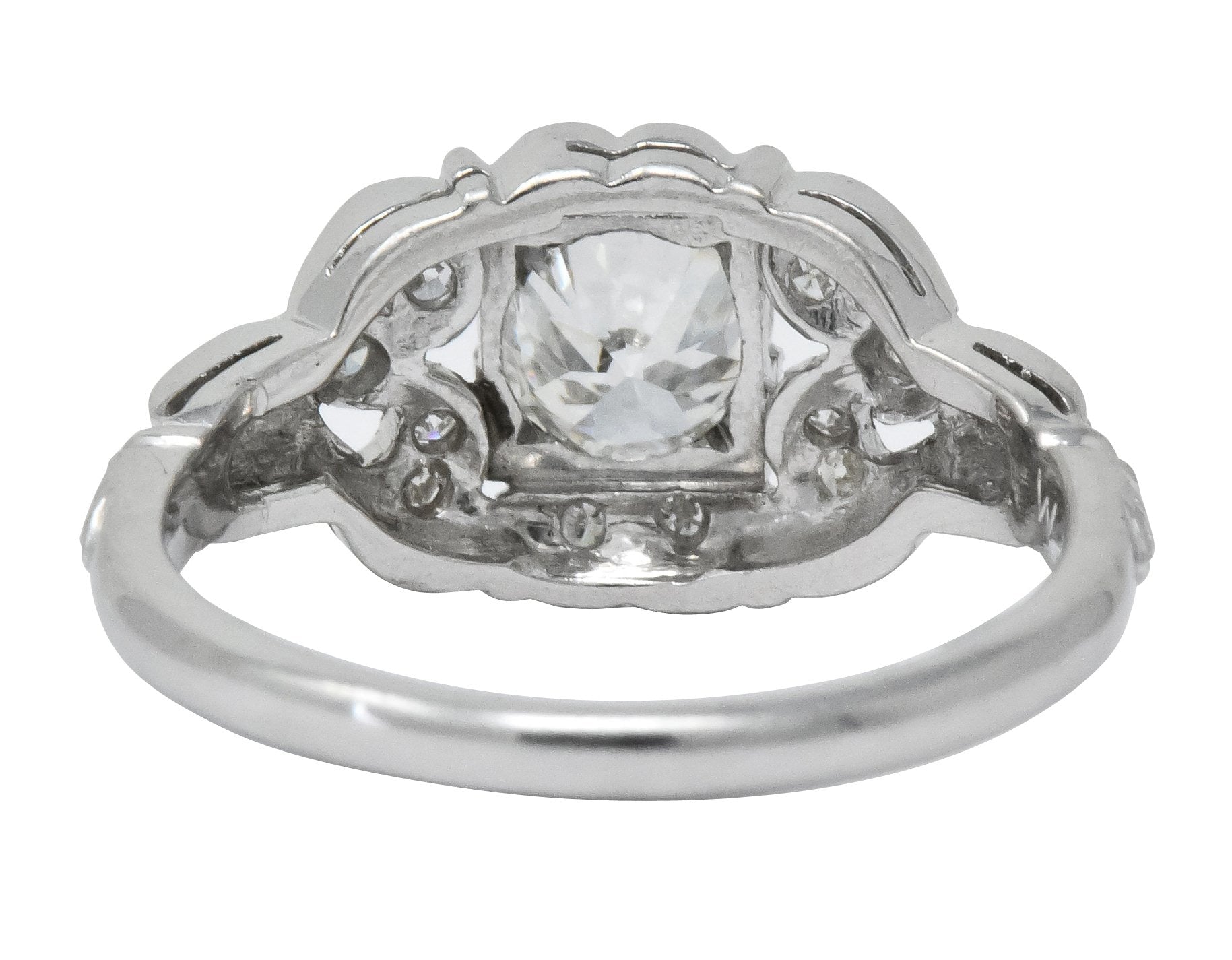 Art Deco 0.57 CTW Old European Cut Diamond Platinum Engagement Ring - Wilson's Estate Jewelry