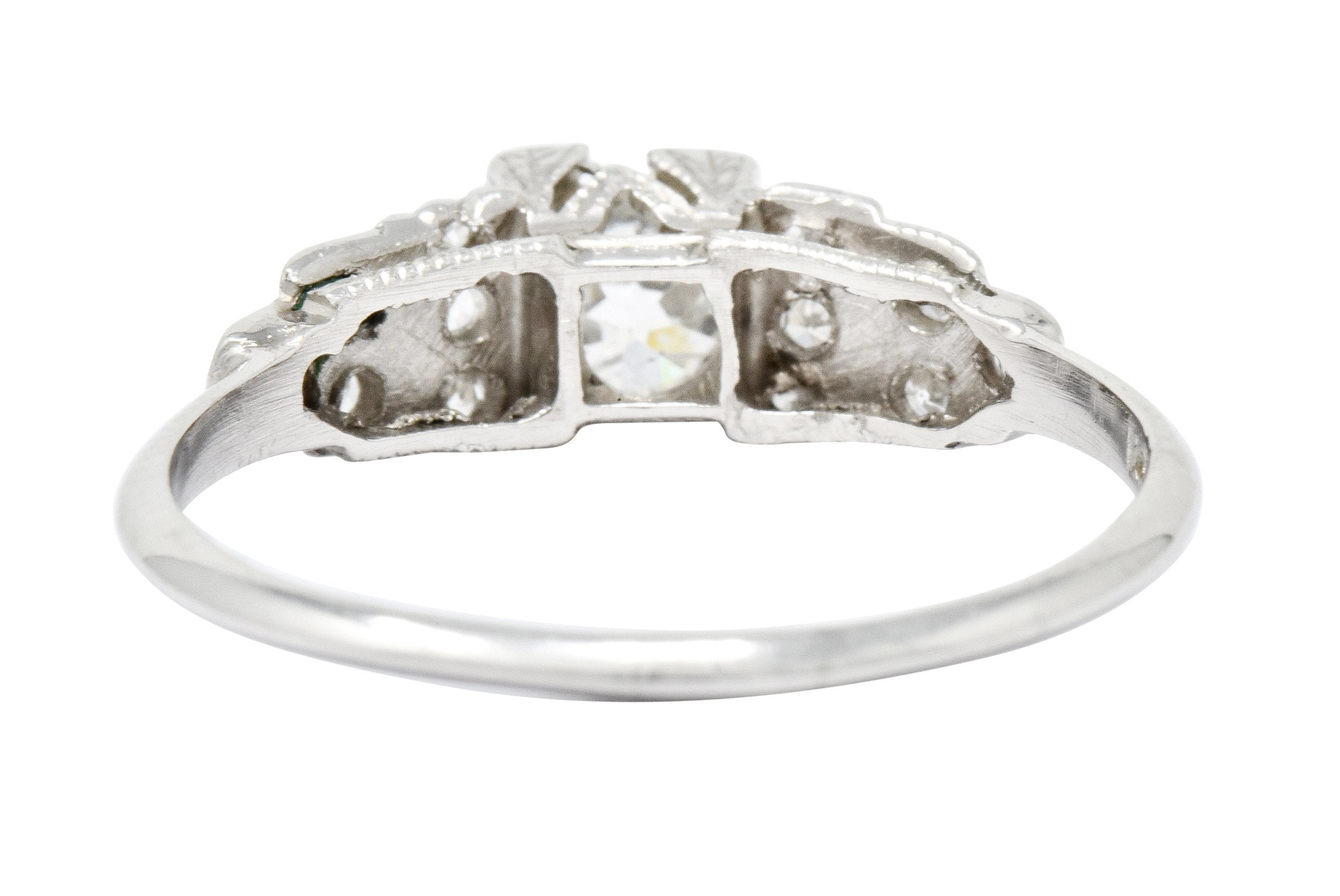 Art Deco 0.60 CTW Diamond Platinum Engagement Ring Circa 1930 - Wilson's Estate Jewelry