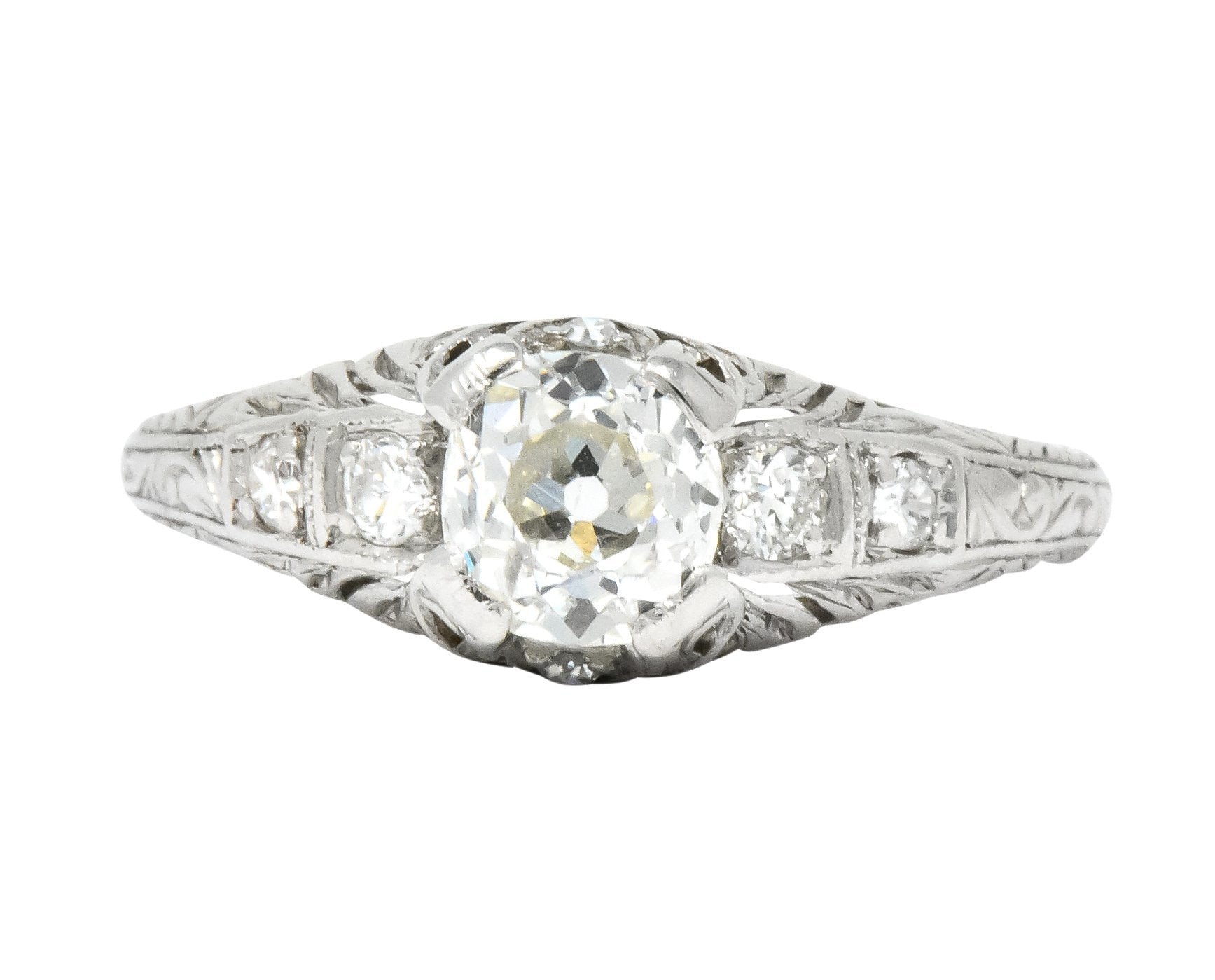 Art Deco 0.70 CTW Diamond Platinum Engagement Ring - Wilson's Estate Jewelry