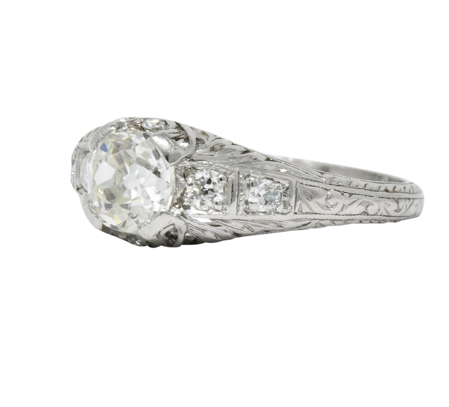 Art Deco 0.70 CTW Diamond Platinum Engagement Ring - Wilson's Estate Jewelry